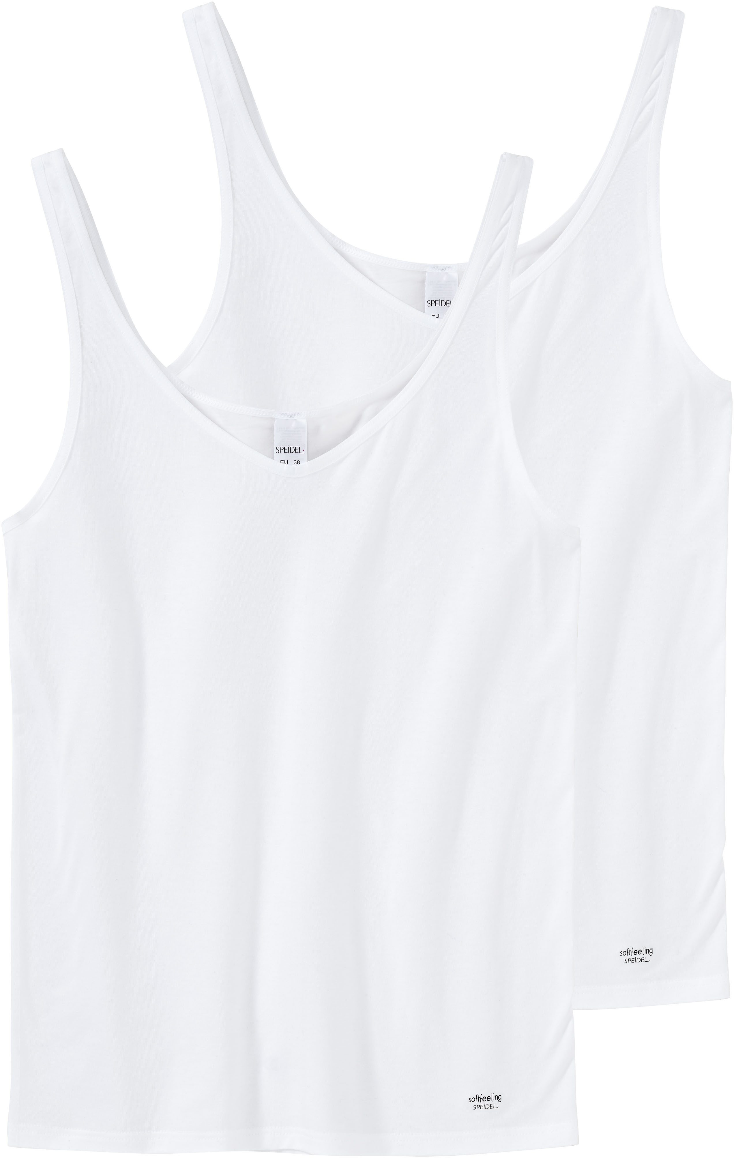 Speidel Unterhemd Softfeeling (2er Pack) basic, eng, V-Ausschnitt, weich, elastisch, atmungsaktiv, Baumwollmix