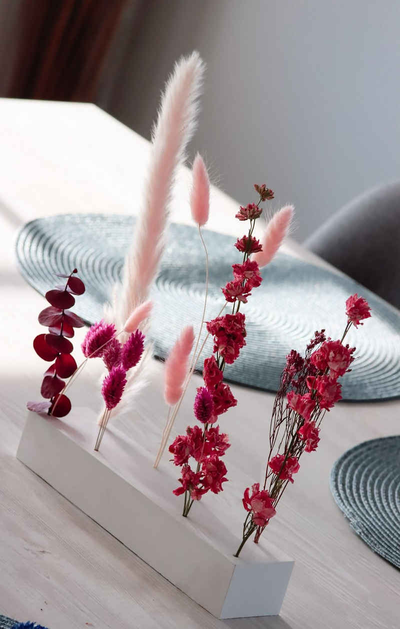 Trockenblume Blumenbar "Pink Touch" aus massivem Beton Trockenblumen, Gedankenwunder Manufaktur