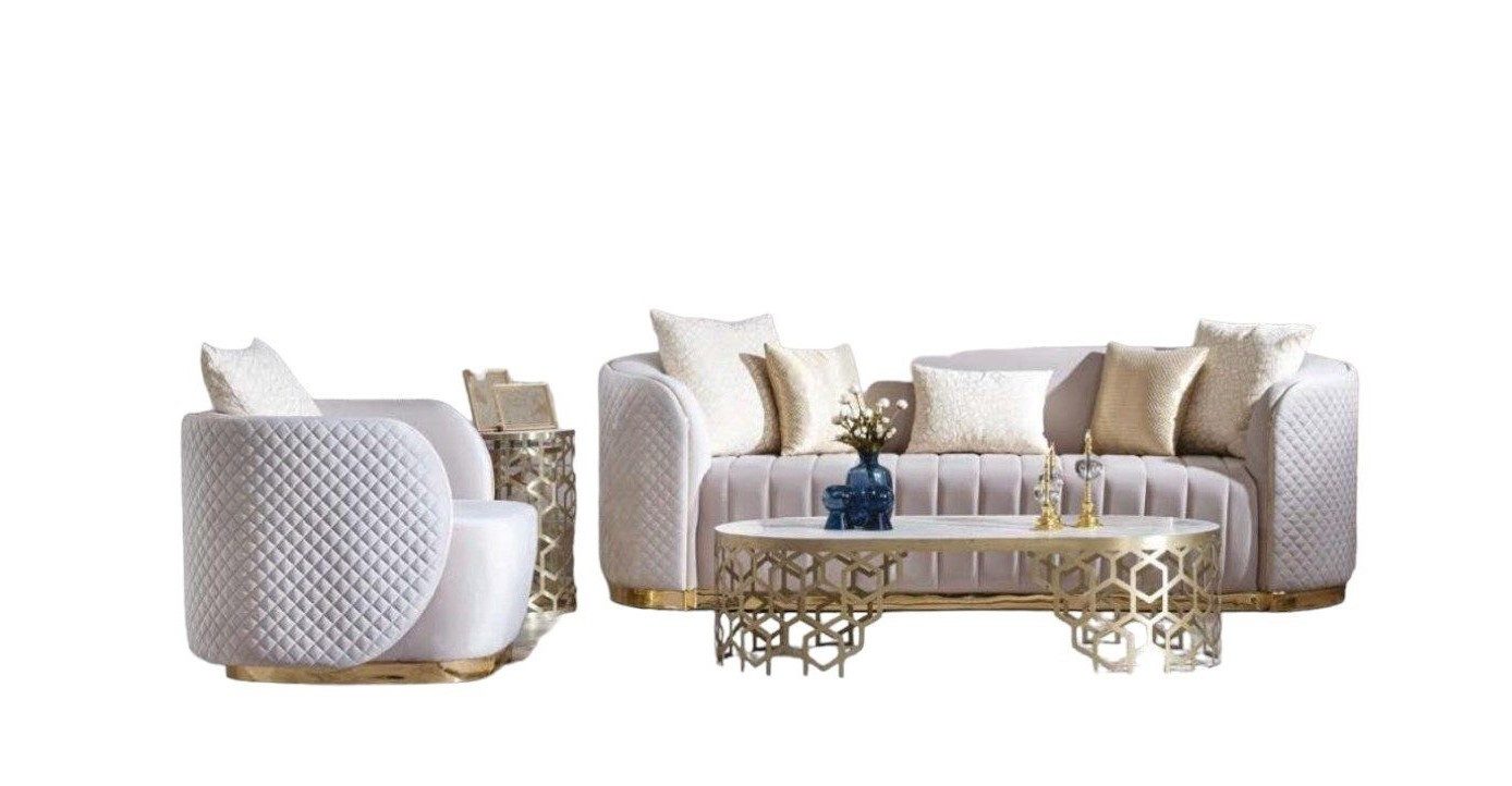 Polstergarnitur Hochwertige Chesterfield Sofagarnitur 3+1, 2-teilig