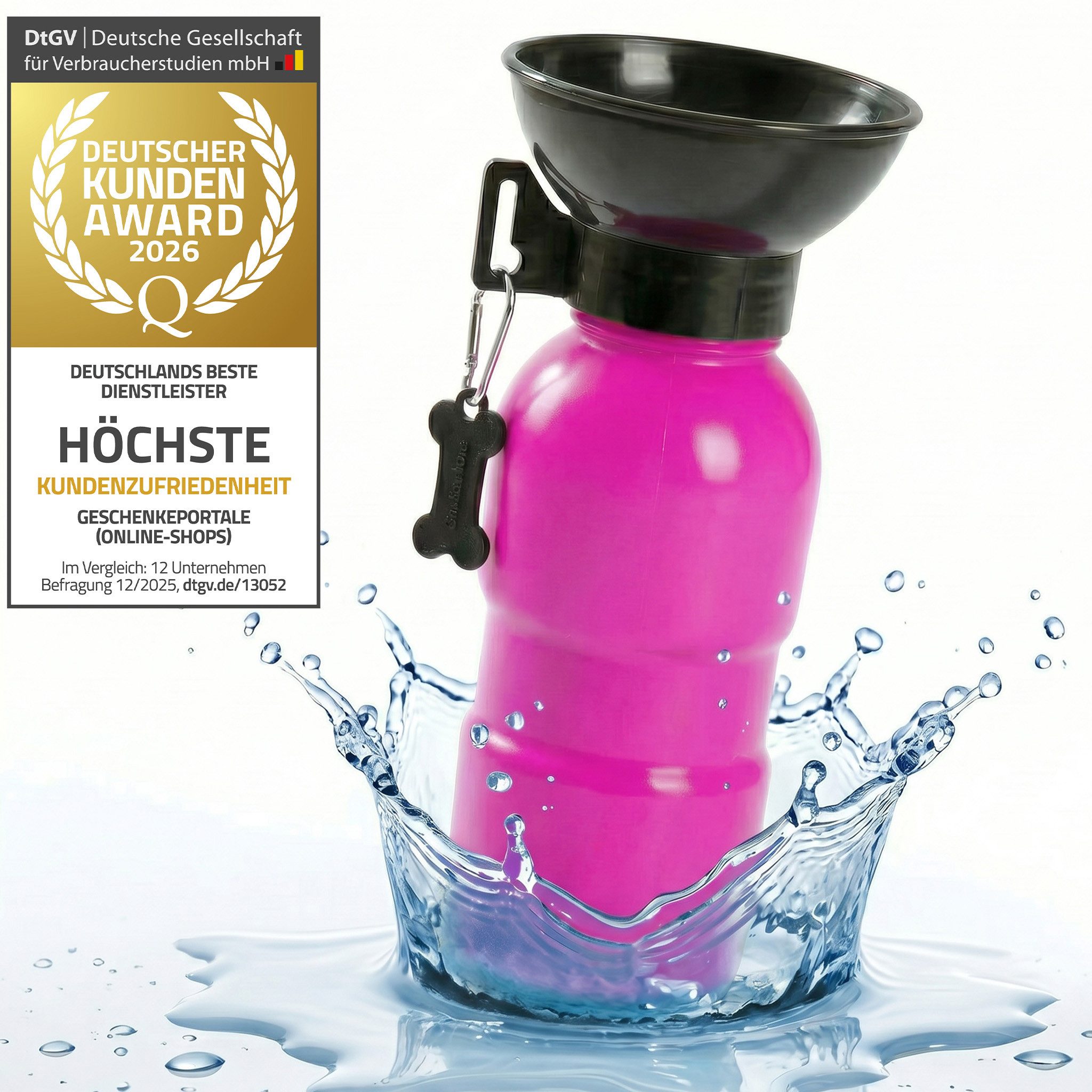 all Pets United Reisenapf ALL PETS UNITED Hunde Flasche mit Napf-Hunde Reise Trinkflasche 600ml, Trinknapf Hunde-Wasserflasche