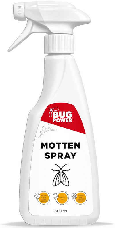 BugPower Insektenspray Motten Spray gegen Kleider- & Lebensmittelmotten, 500 ml, 1-St.