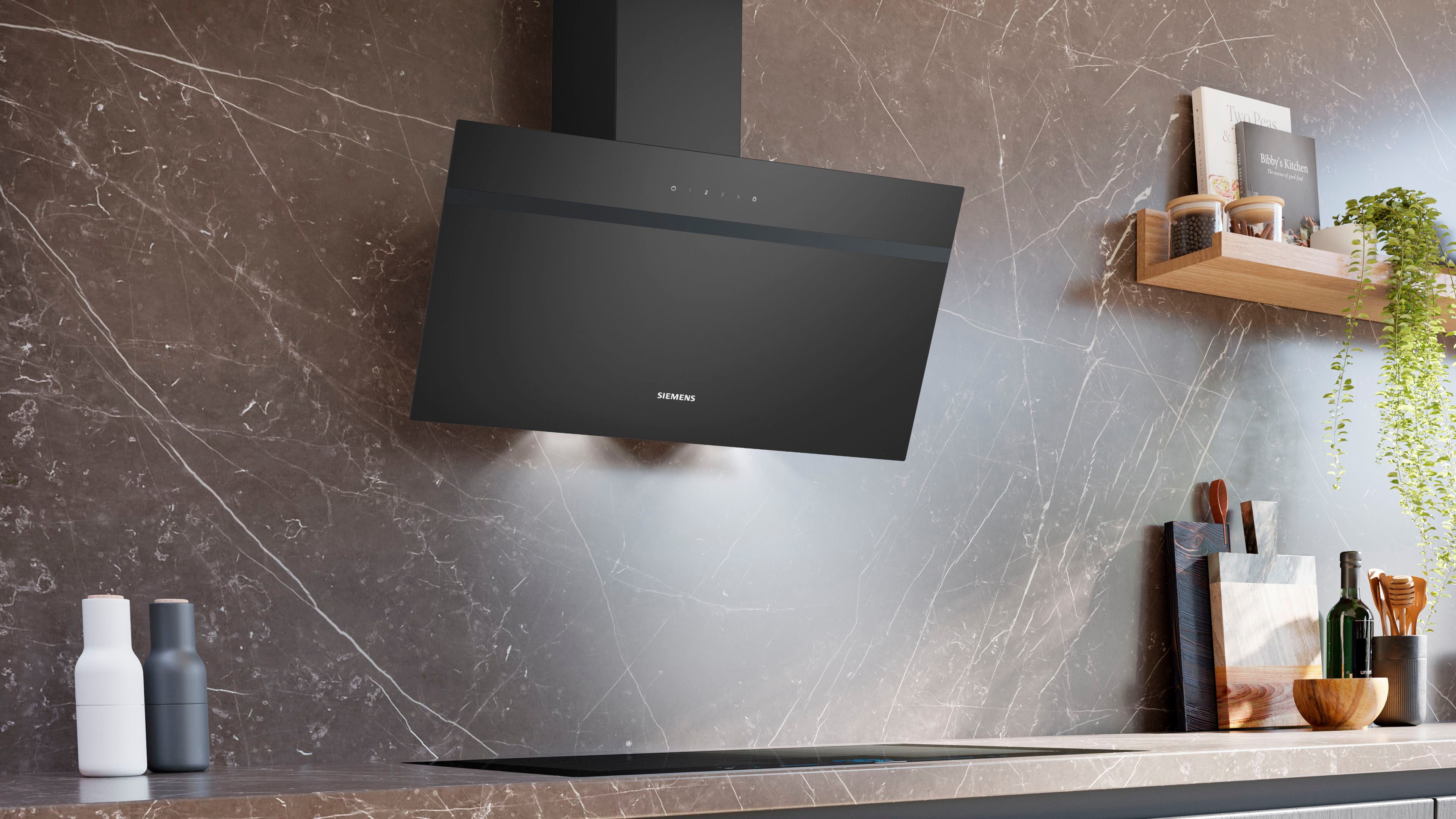 SIEMENS Kopffreihaube LC85KDK60 Serie iQ100 LC85KDK60, Geruchsarme & geräuscharme Küche dank leisem Motor & Touch Control