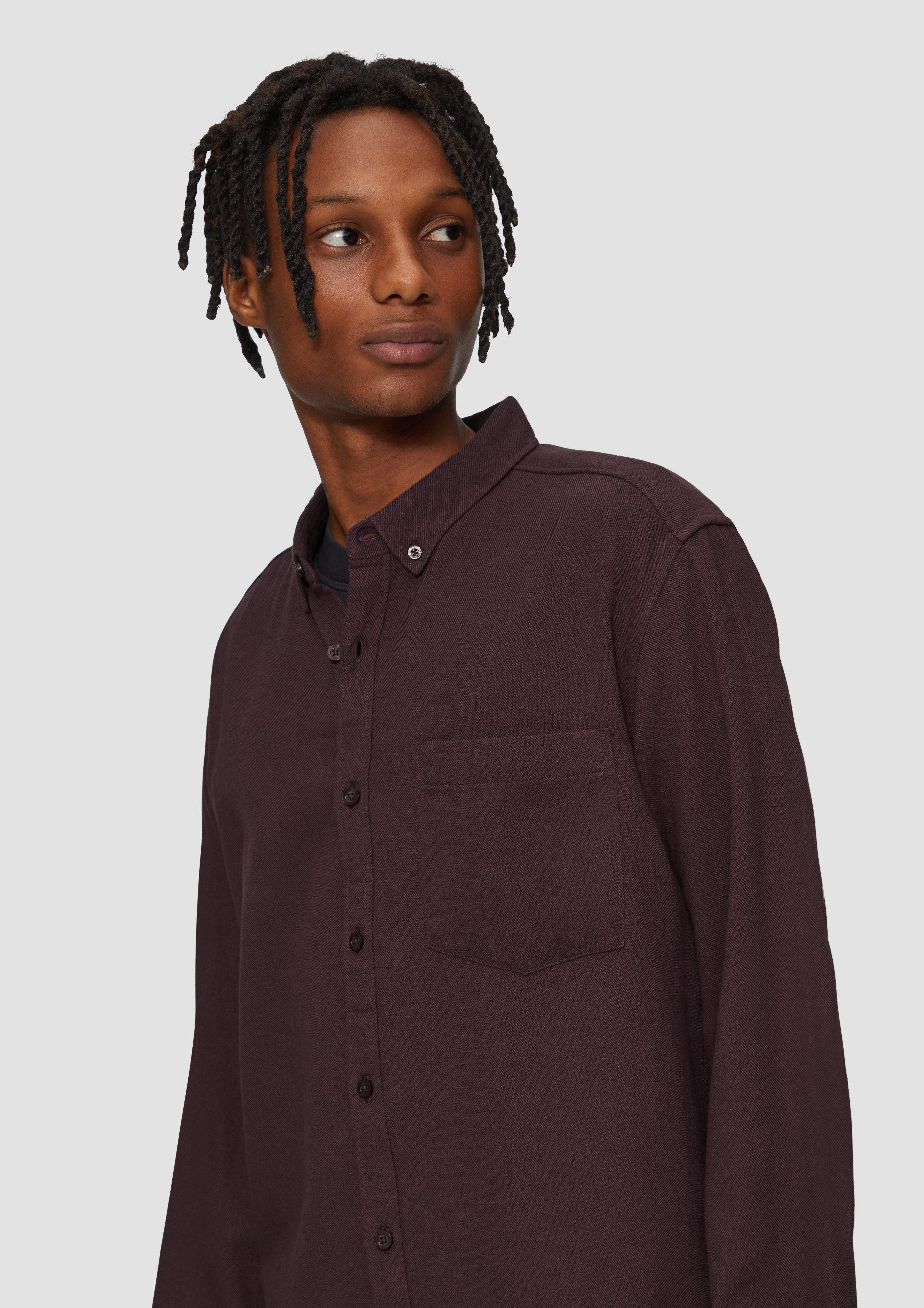 QS Langarmhemd Regular Fit: Twillhemd mit günstig online kaufen