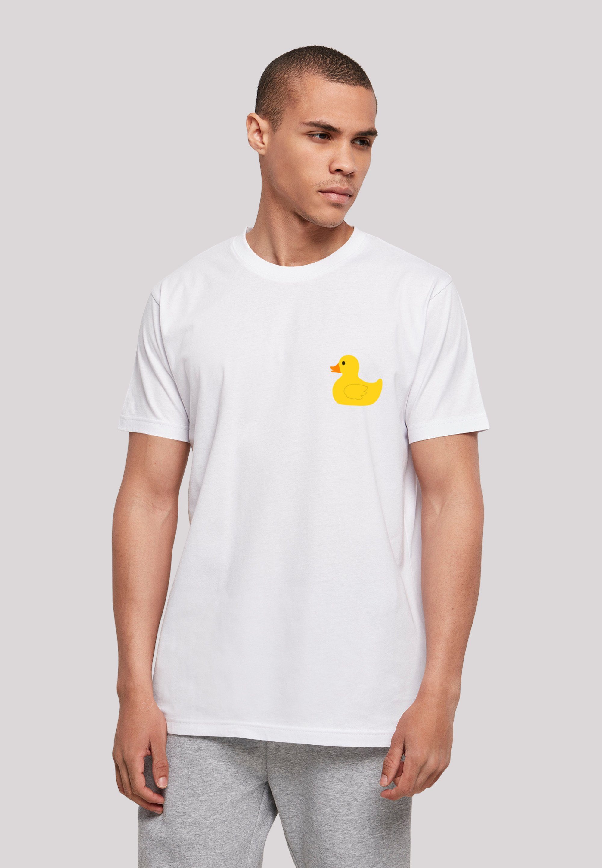 F4NT4STIC T-Shirt Yellow Rubber Duck Hals Doppelnähte UNISEX Saum am TEE am und Rippbündchen Print