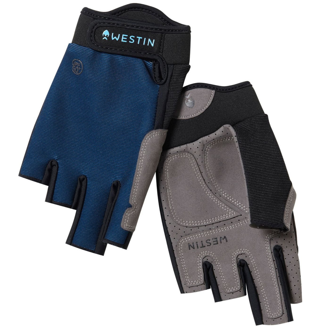WESTIN Angelhandschuhe Westin Drip upf Half Finger Glove Petrol Blue - Angelhandschuhe