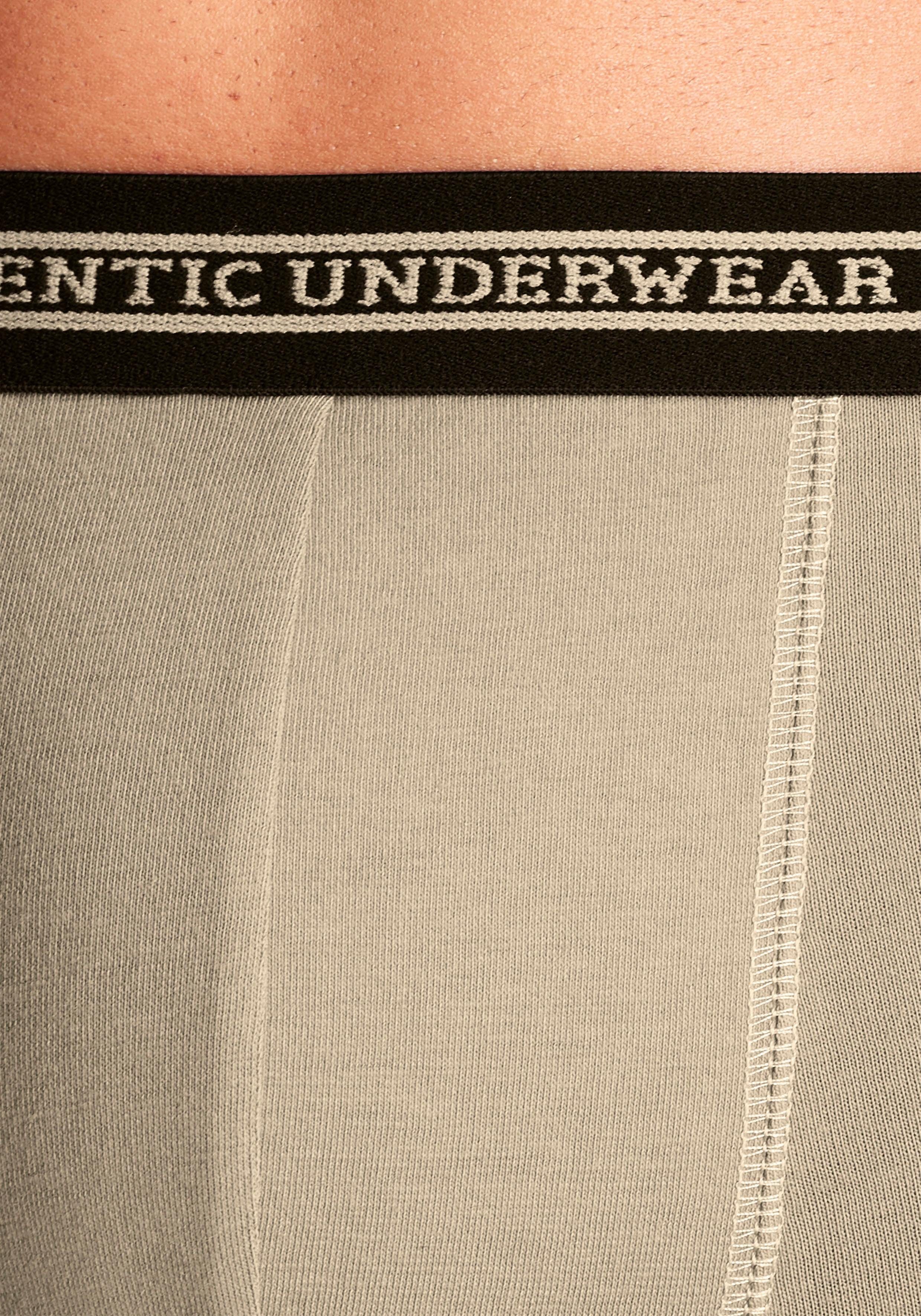 olivgrün, (Packung, grau, Boxer 4-St), beige, braun Logoschriftzug Webbund mit AUTHENTIC UNDERWEAR schwarzer