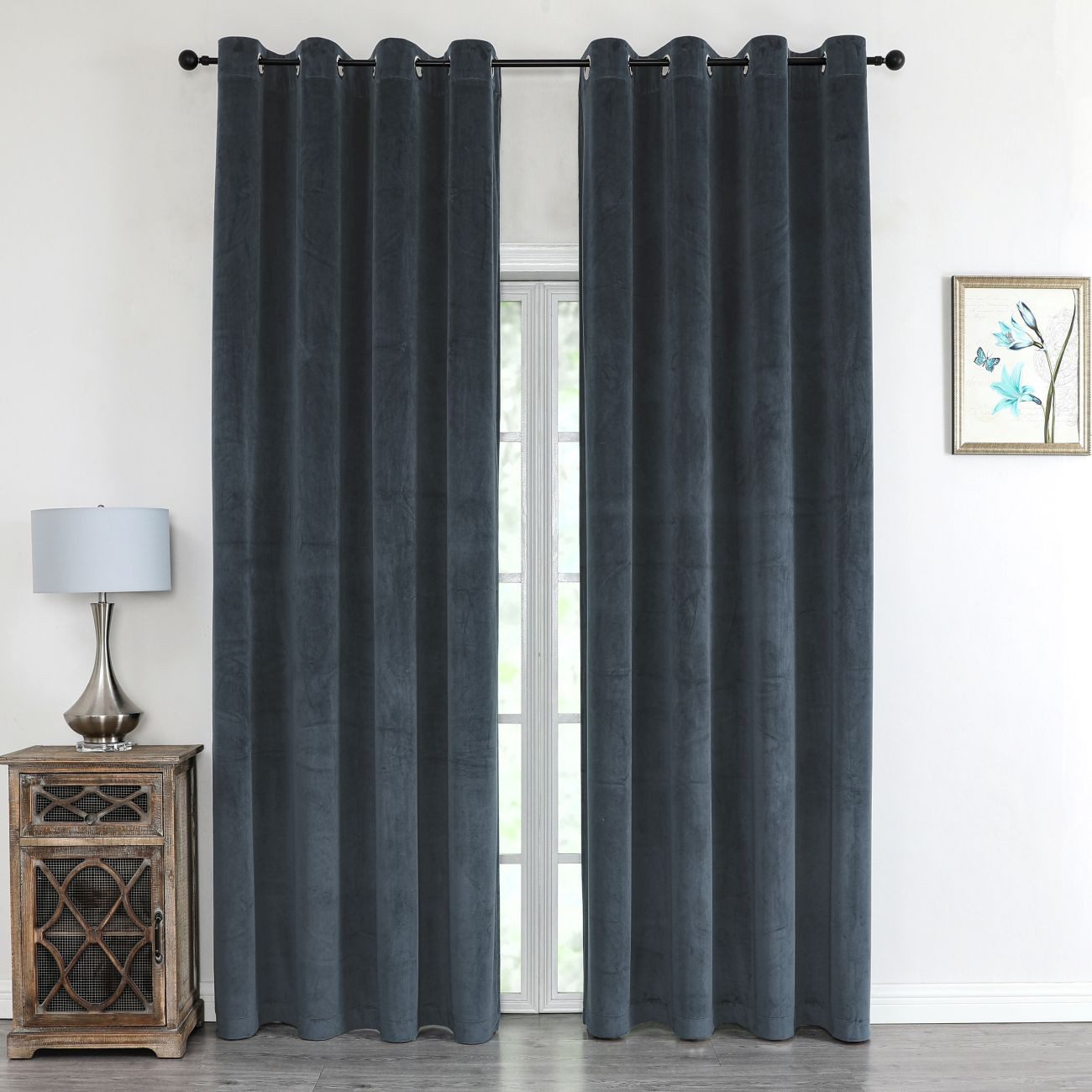 texpot Vorhang Samtvorhang 140 x 245 cm mit Öse wasserabweisend (1 St), Ösen, verdunkelnd