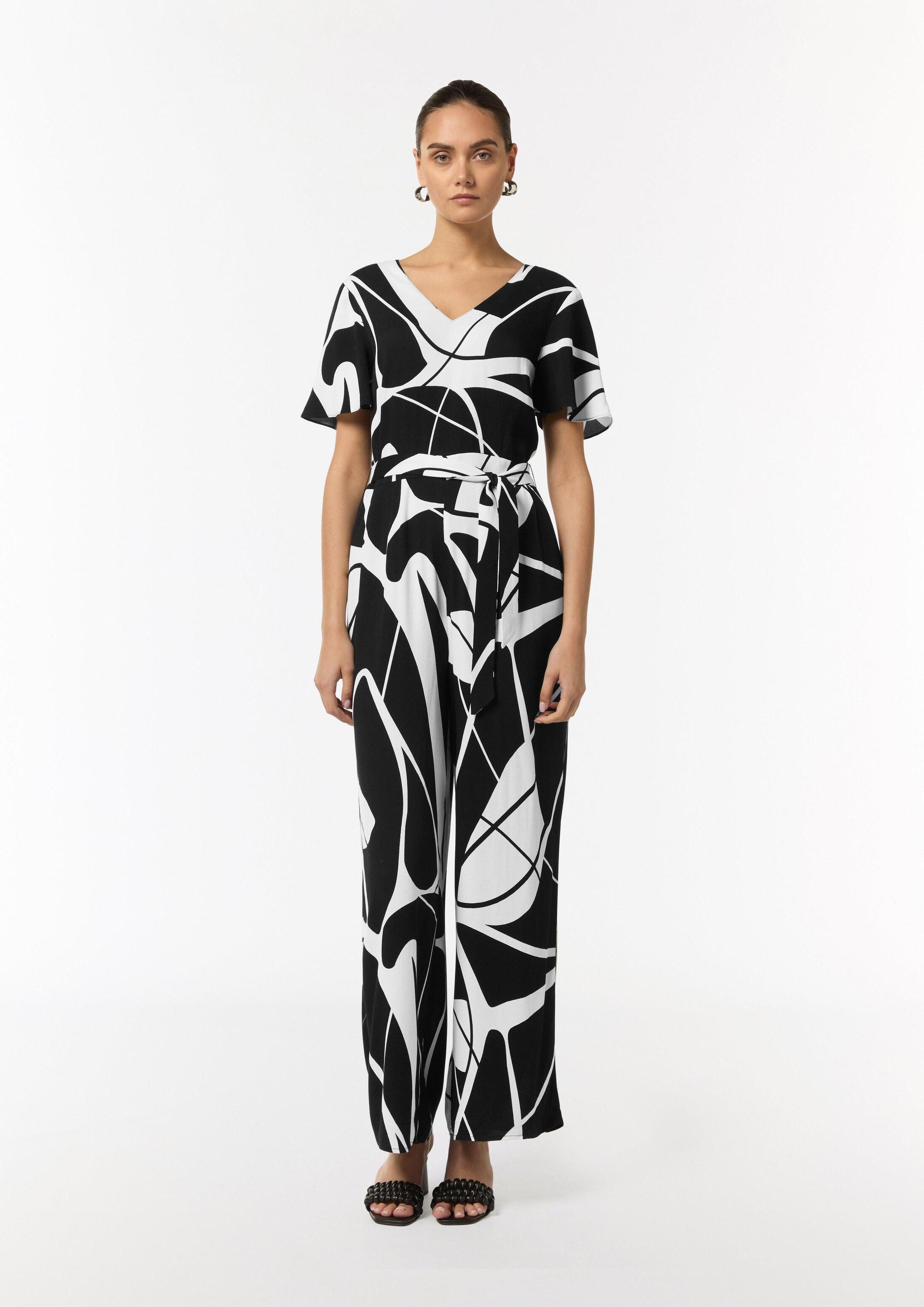 comma Jumpsuit Overall Overall mit Crêpestruktur
