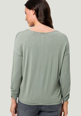 Zero T-Shirt Langarm Oversized drapiert /gerafft