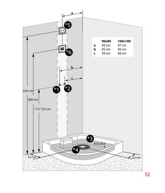 AcquaVapore Komplettdusche D37-20L1-ALL Dusche Duschtempel Duschkabine -TH, Sicherheitsglas ESG, inklusive Duschwanne