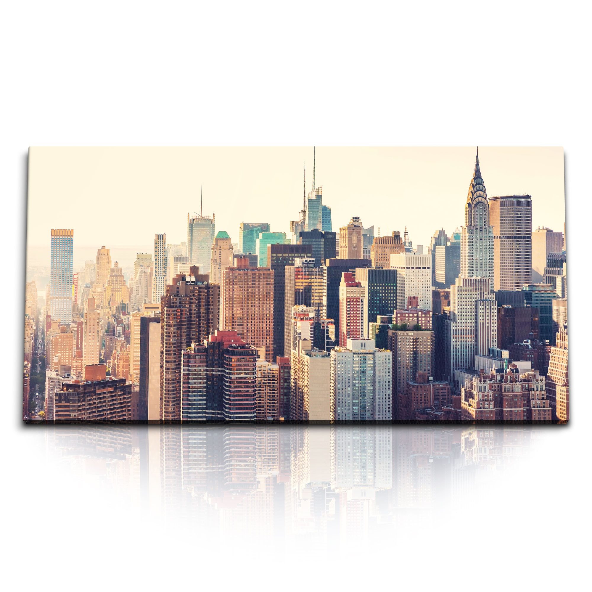Leinwandbild Kunstdruck Bilder 120x60cm New York Skyline Hochhäuser Wolkenkratzer U