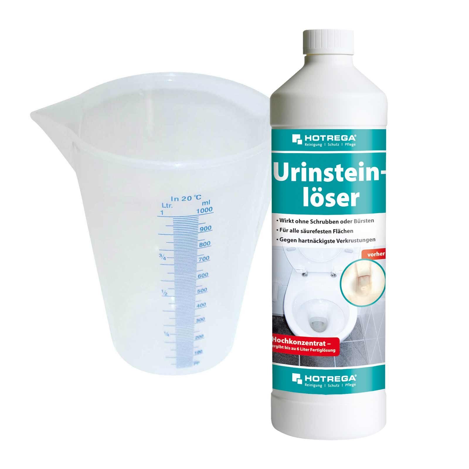 HOTREGA® Urinsteinlöser Konzentrat L, 1 Reinigungskonzentrat SET Messbecher 1 L