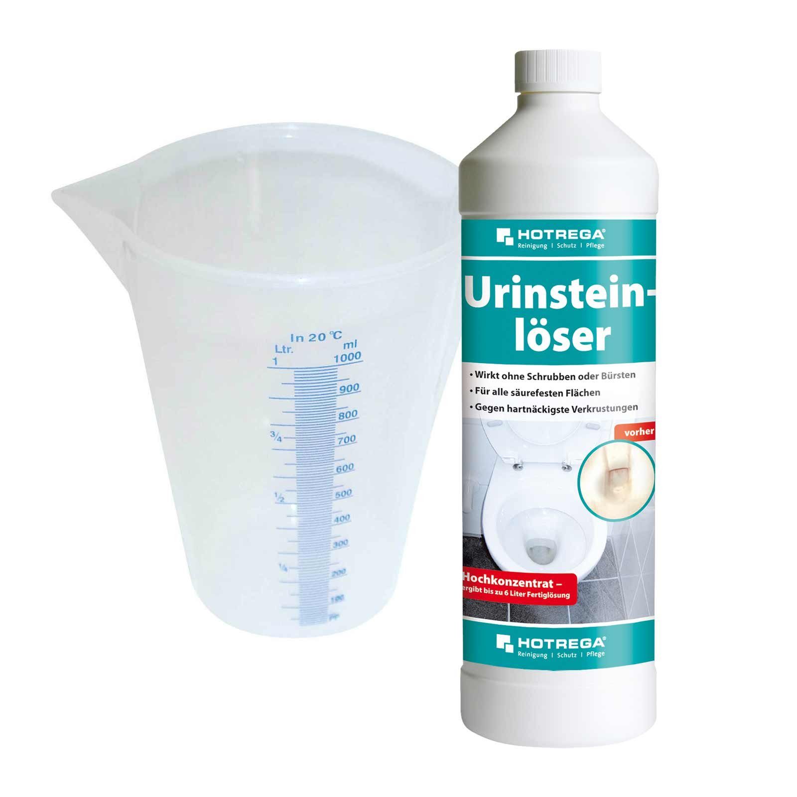 HOTREGA® Urinsteinlöser Urinsteinentferner Urinlöser 1L Konz. mit Messbecher Reinigungskonzentrat