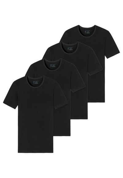 Schiesser Unterhemd 4er-Pack - 95/5 - Organic Cotton (Spar-Set, 4-St) Unterhemd / Shirt Kurzarm - Baumwolle -