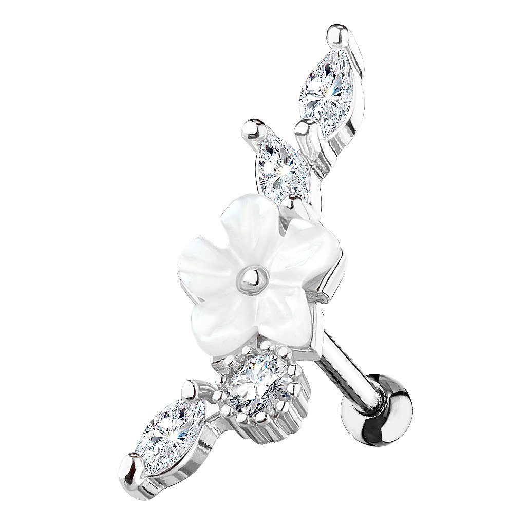 Taffstyle Piercing-Set Knorpel Ohrstecker Vintage Blume mit Kristallen, Tra günstig online kaufen