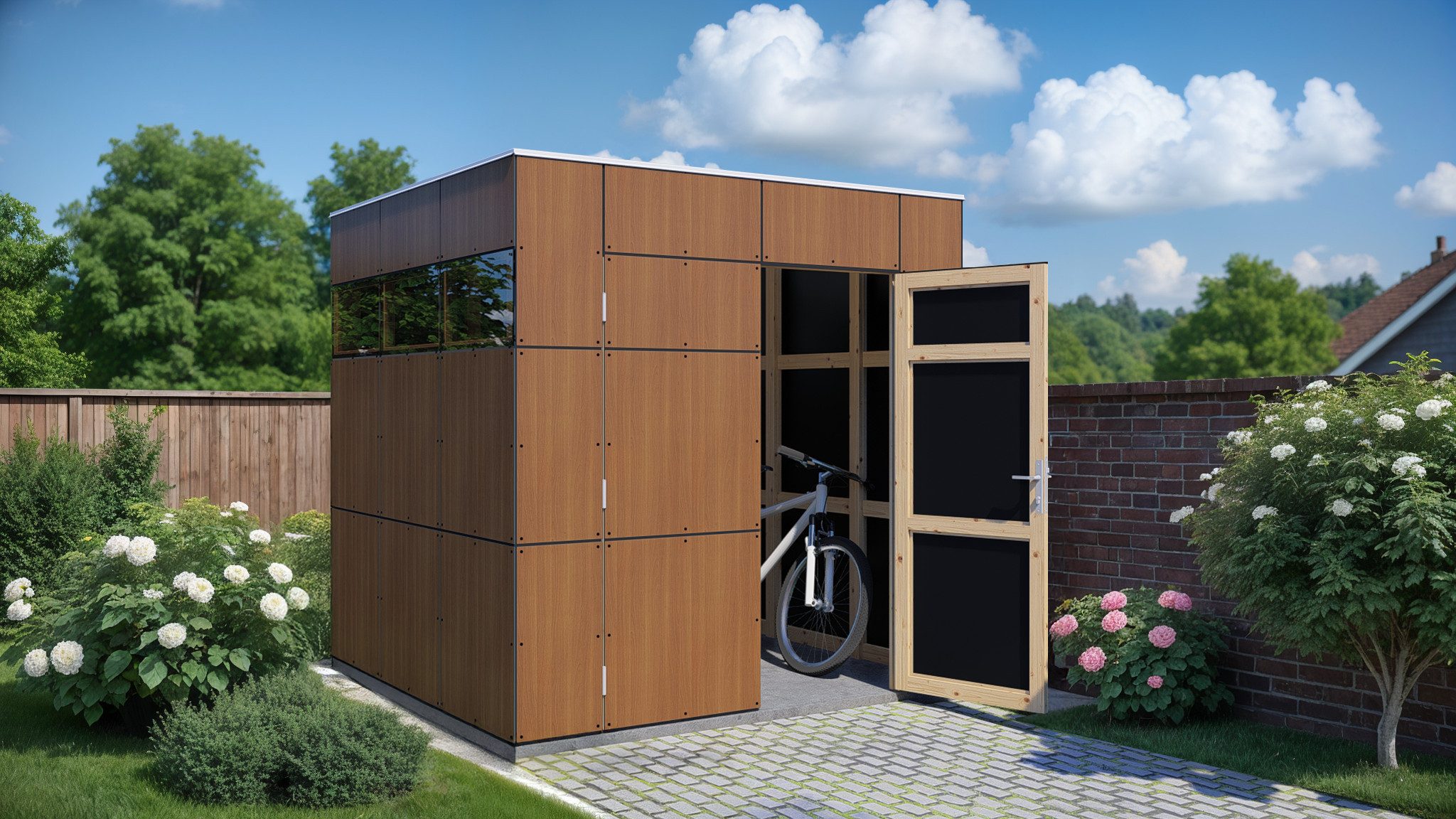 BERTILO Gartenhaus HPL 1, in verschiedenen Farben, BxT: 231x236 cm, Fassaden-HPL in Architekturqualität, witterungsbeständig, farbstabil