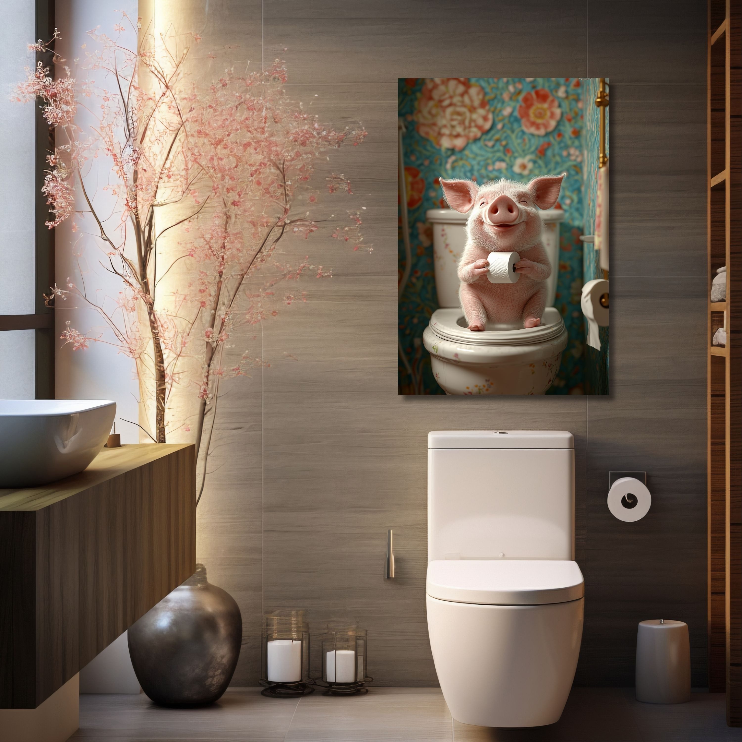 DARO Design Leinwandbild Modern Abstrakt Wandbilder XXL Wandbild Wand Deko Leinwand Bilder, (Schwein - Bild groß Wohnzimmer Schlafzimmer Küche Esszimmer Einteilig Hochformat Fotodruck Leinwände Wanddeko Abstrakte Kunst Boho), 30x20cm