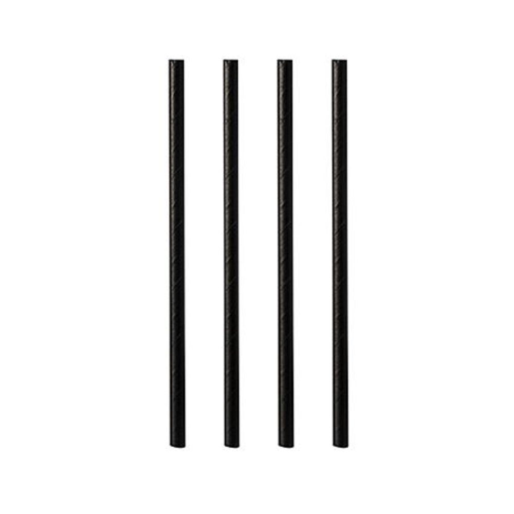 PAPSTAR Einwegbecher 100 Shake-Strohhalme aus Papier Ø8mm "pure" 21cm schwarz, Papier