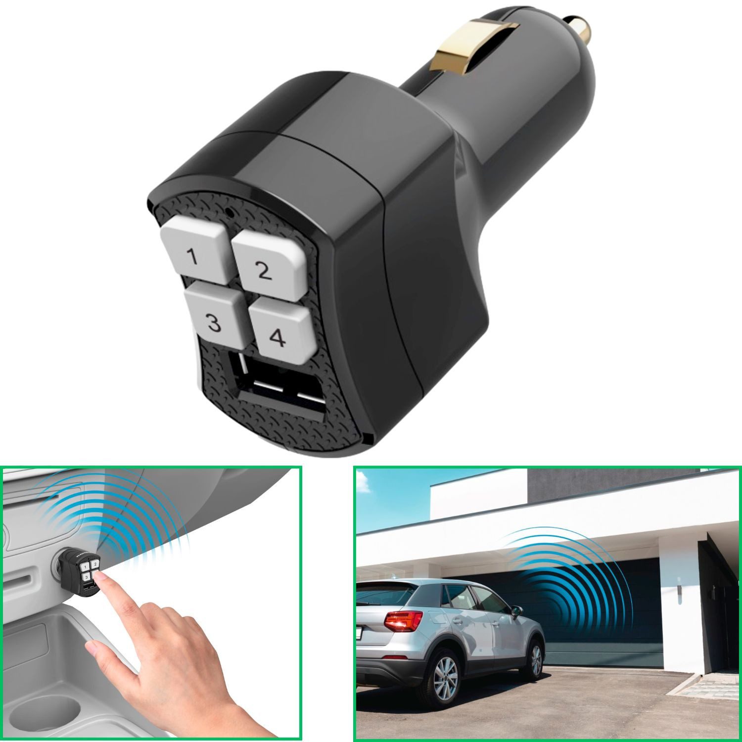 Thomson Funkfernsteuerung Garagentor Tor-Antrieb Fernbedienung Handsender, Universal für 433 / 868 MHz lernfähig Tore Steuerung 4 Tasten Auto