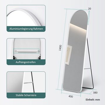 EMKE Standspiegel »Bogen Standspiegel Ganzkörperspiegel mit Rahmen aus Aluminiumlegierung«, für Wohn-,Schlaf-, Aufenthalt und Ankleidezimmer