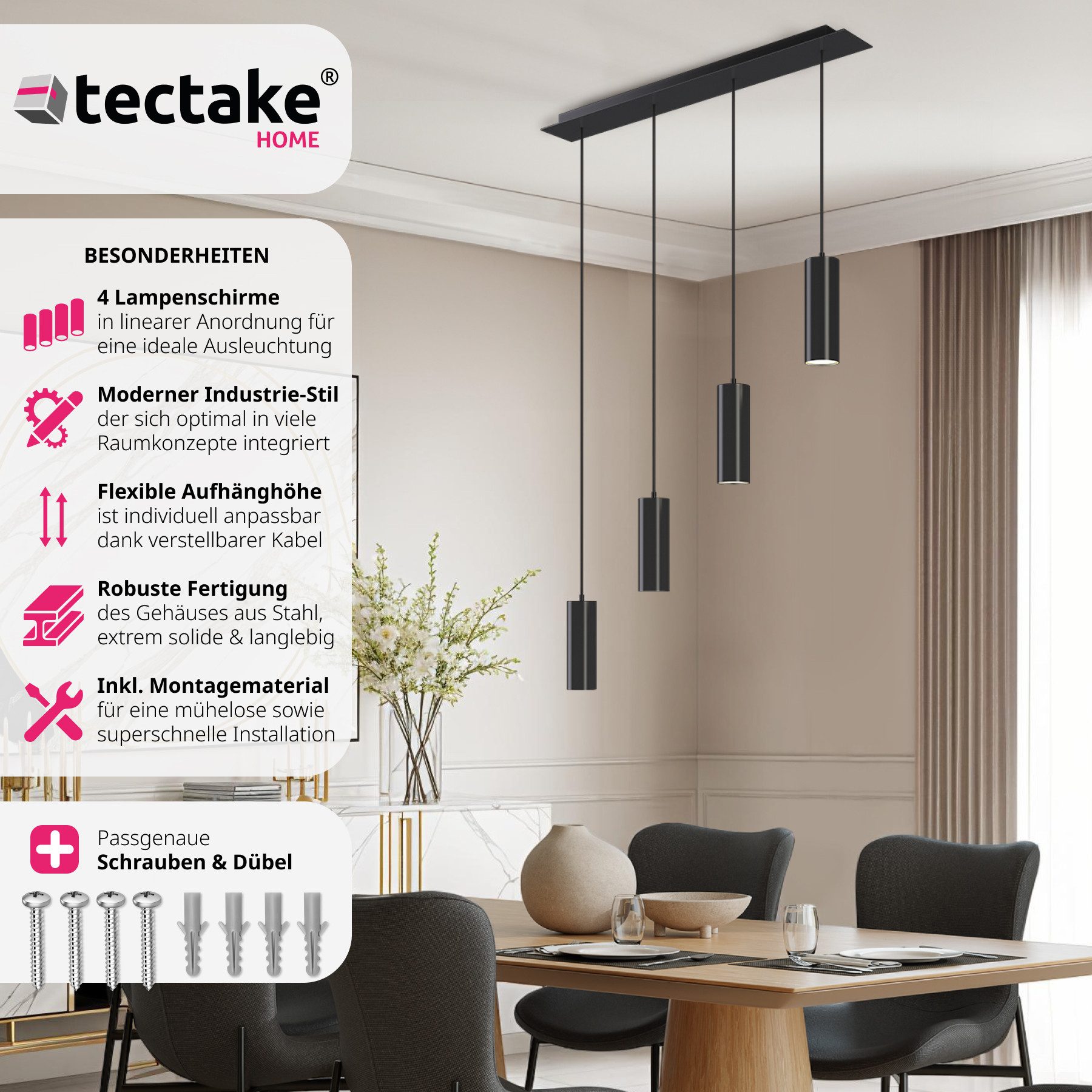tectake Deckenleuchten Pendelleuchte, Moderne Pendelleuchte im günstig online kaufen