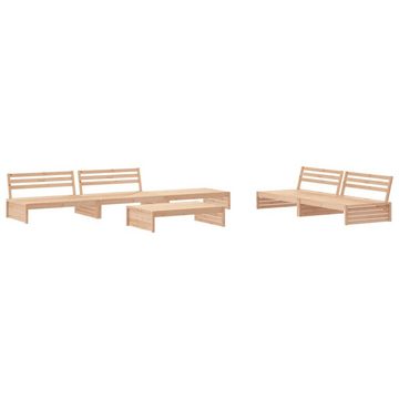 vidaXL Gartenlounge-Set 6-tlg. Garten-Lounge-Set mit Kissen Massivholz, (6-tlg)