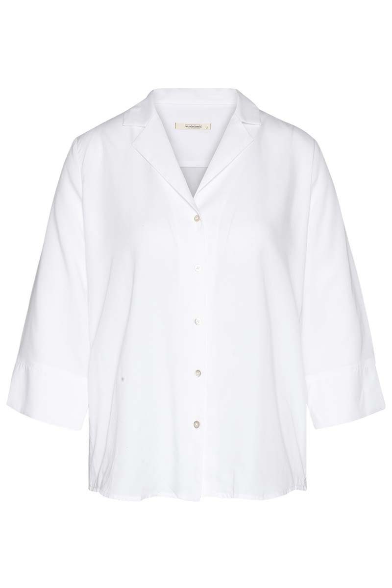wunderwerk Langarmbluse Revers blouse TENCEL - 100 white