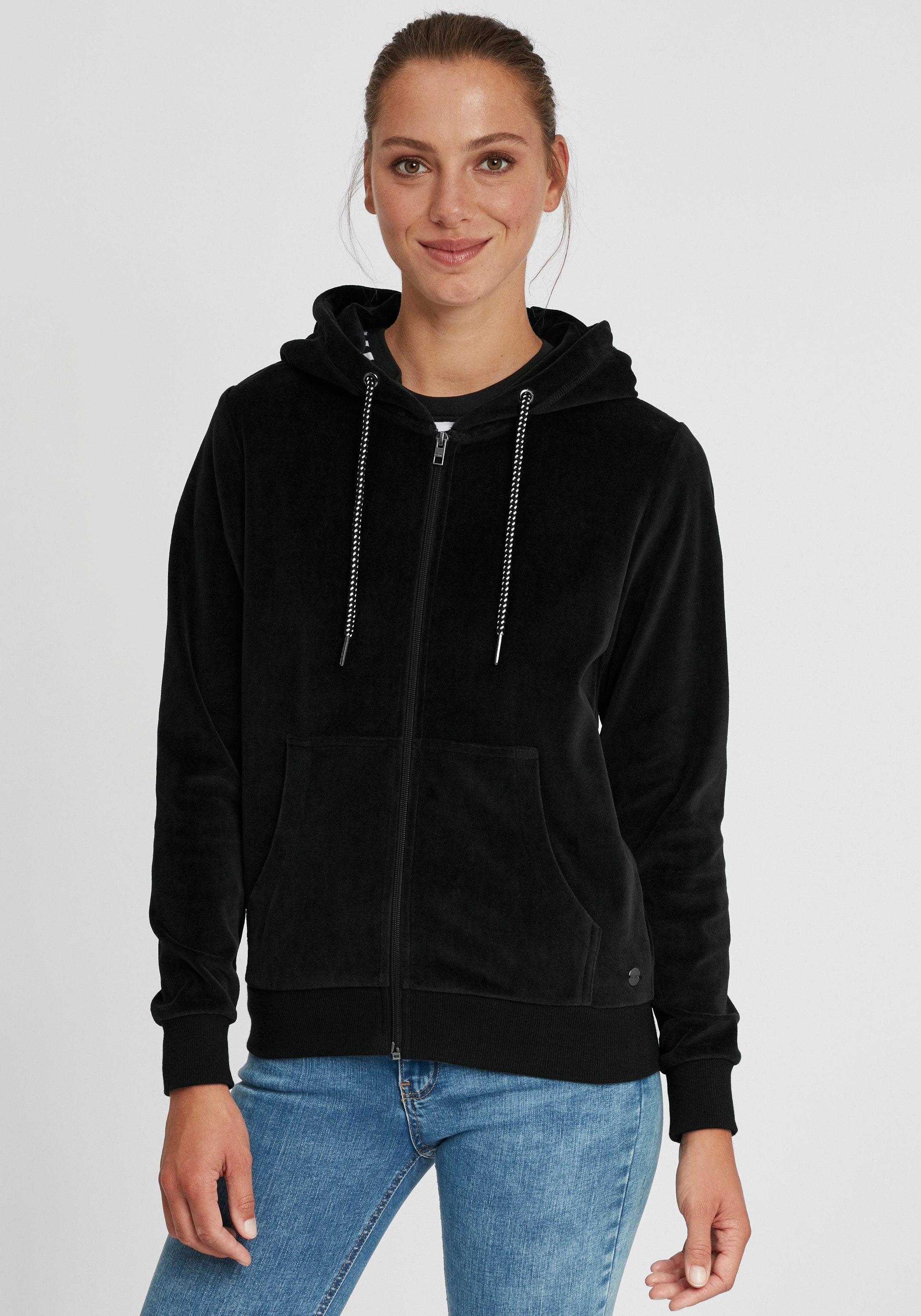 OXMO Kapuzensweatjacke OXNicky Kapuzenpullover aus Nicki-Stiff günstig online kaufen