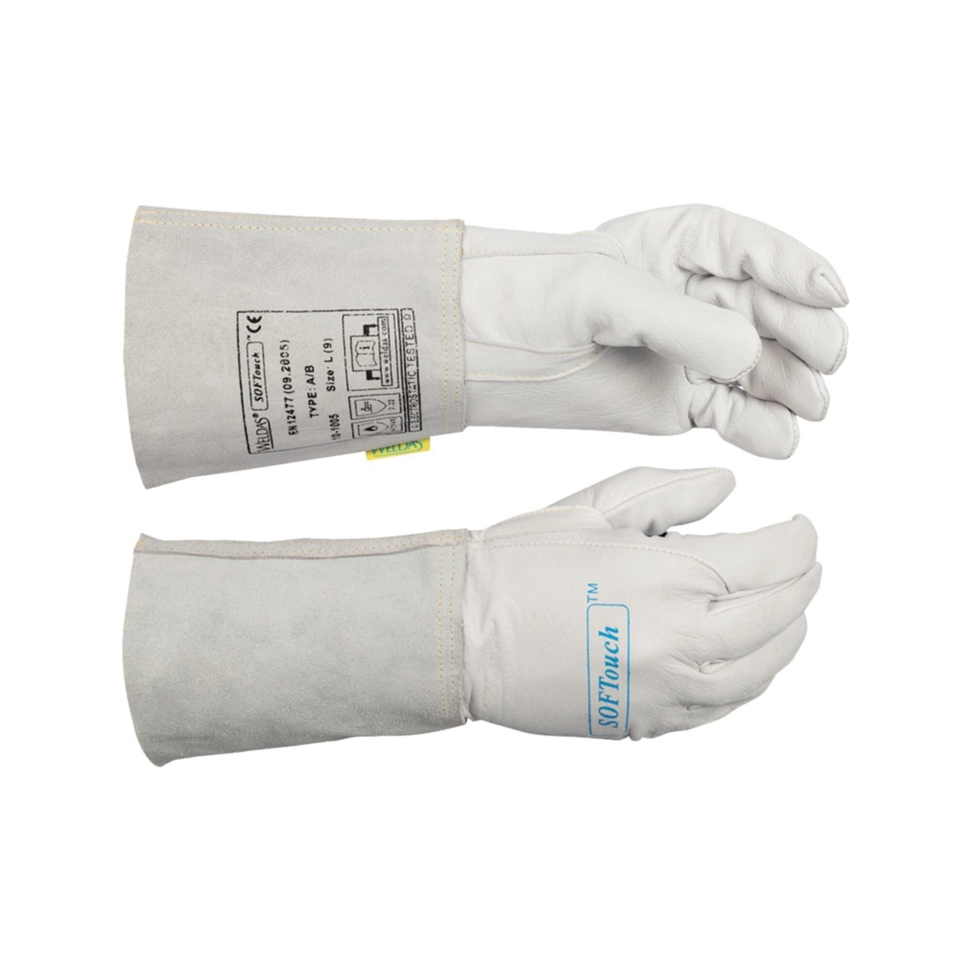 Weldas Schweißerhandschuhe Weldas Schweißerhandschuhe Gr.L (9) natur Leder/Softouch EN 388,EN 124