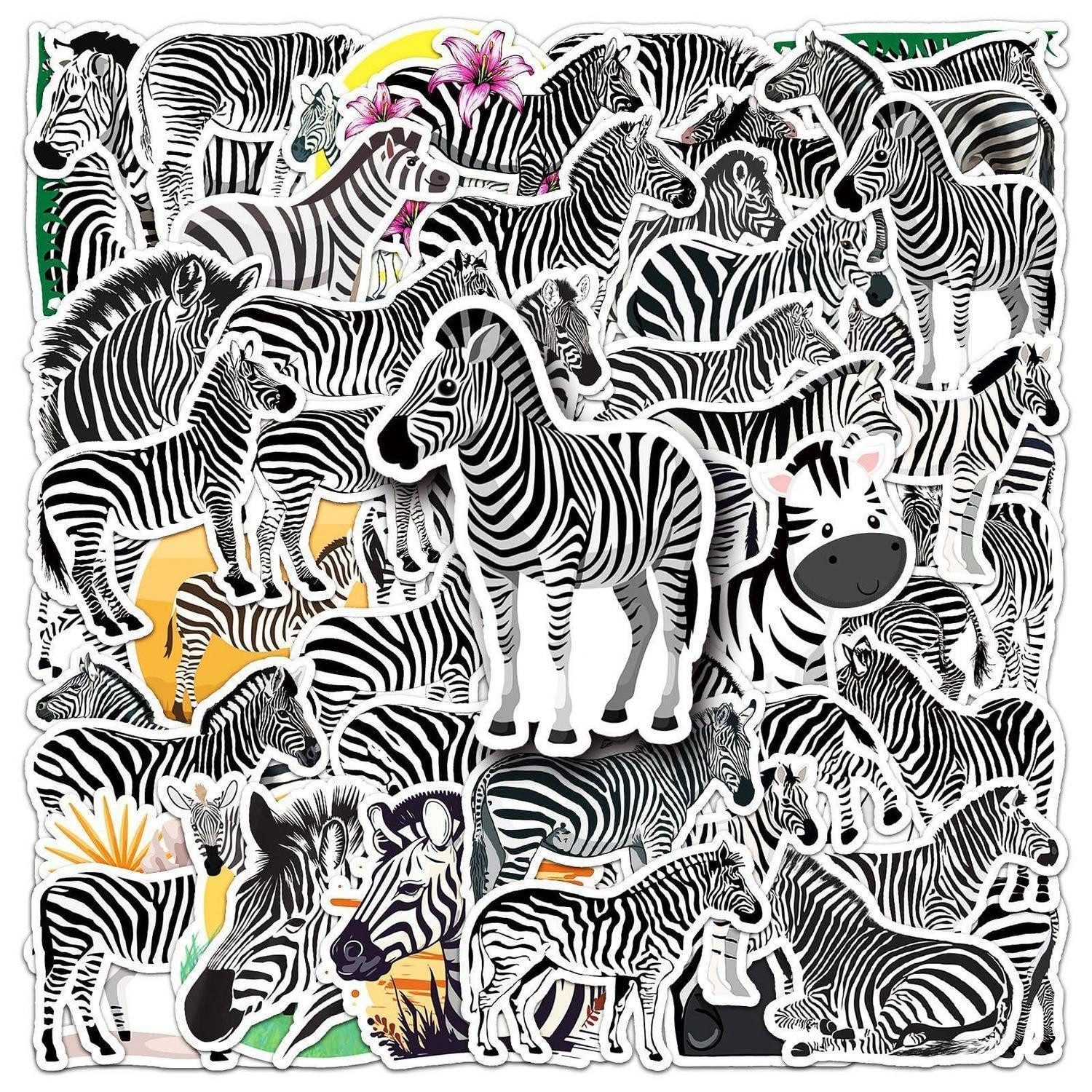 LuxusKollektion Laptop-Aufkleber Aufkleber 50er Vinyl wasserdicht Laptop Auto Graffiti Tier Zebra