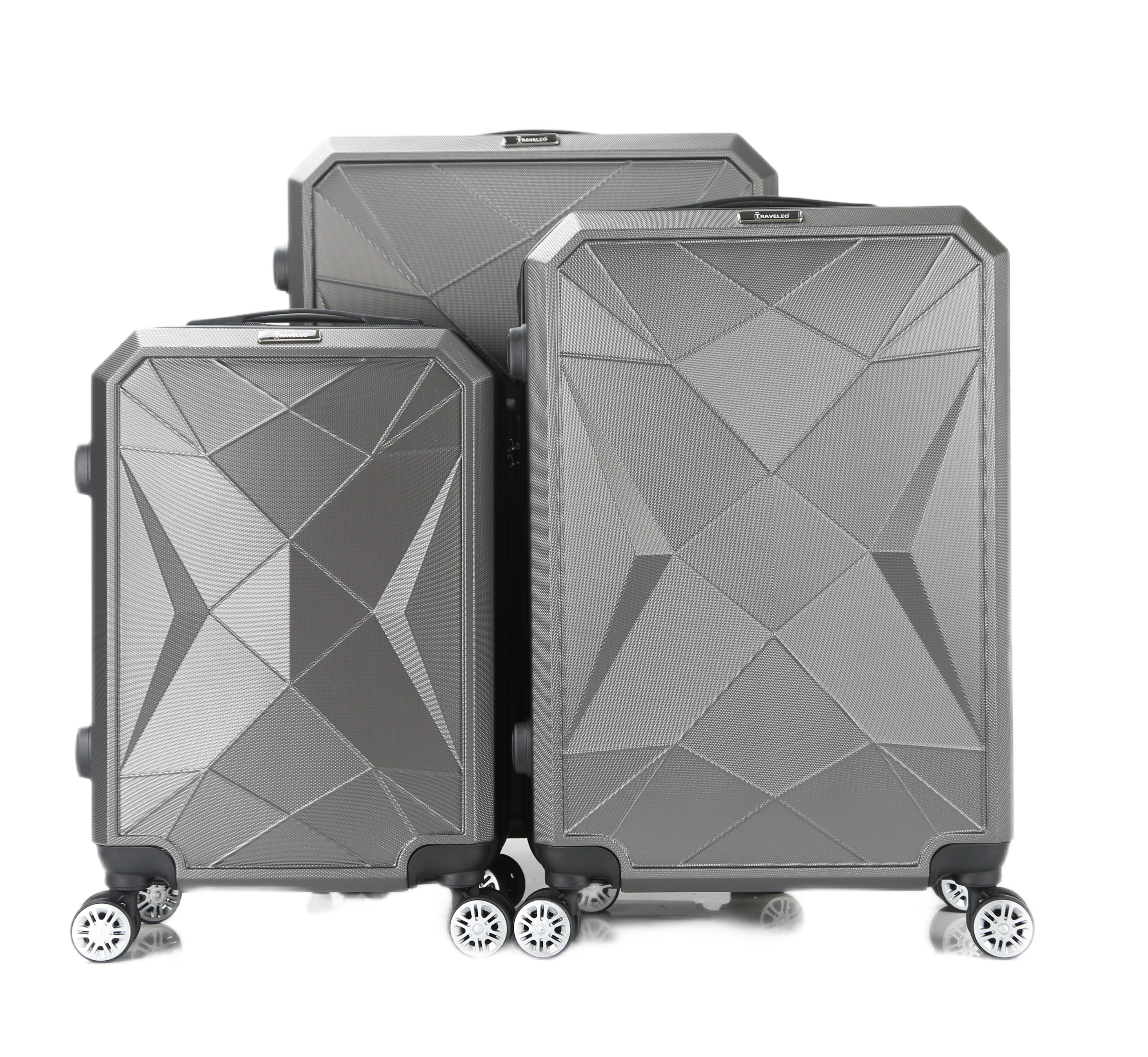 Cheffinger Kofferset Reisekoffer ABS-03 Koffer 3-teilig Hartschale Trolley Set Kofferset, 4 Rollen, (3 tlg)