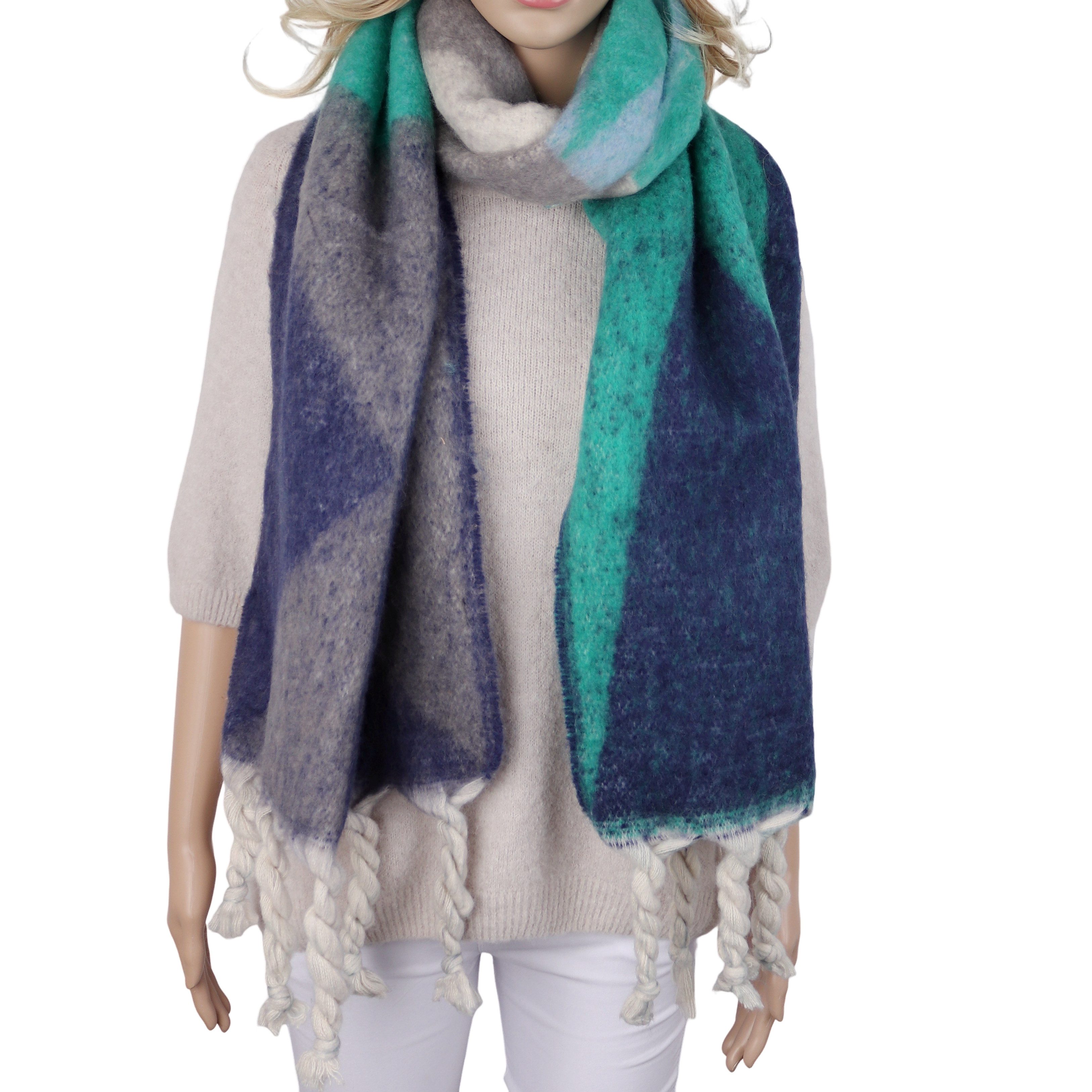 MIRROSI Modeschal Damen Schal 40x200 cm – superweich & warm, Farbblock mit Quasten, (Neue Kollektion Herbst/Winter 2026), warm & modisch, ideal für Herbst und Winter