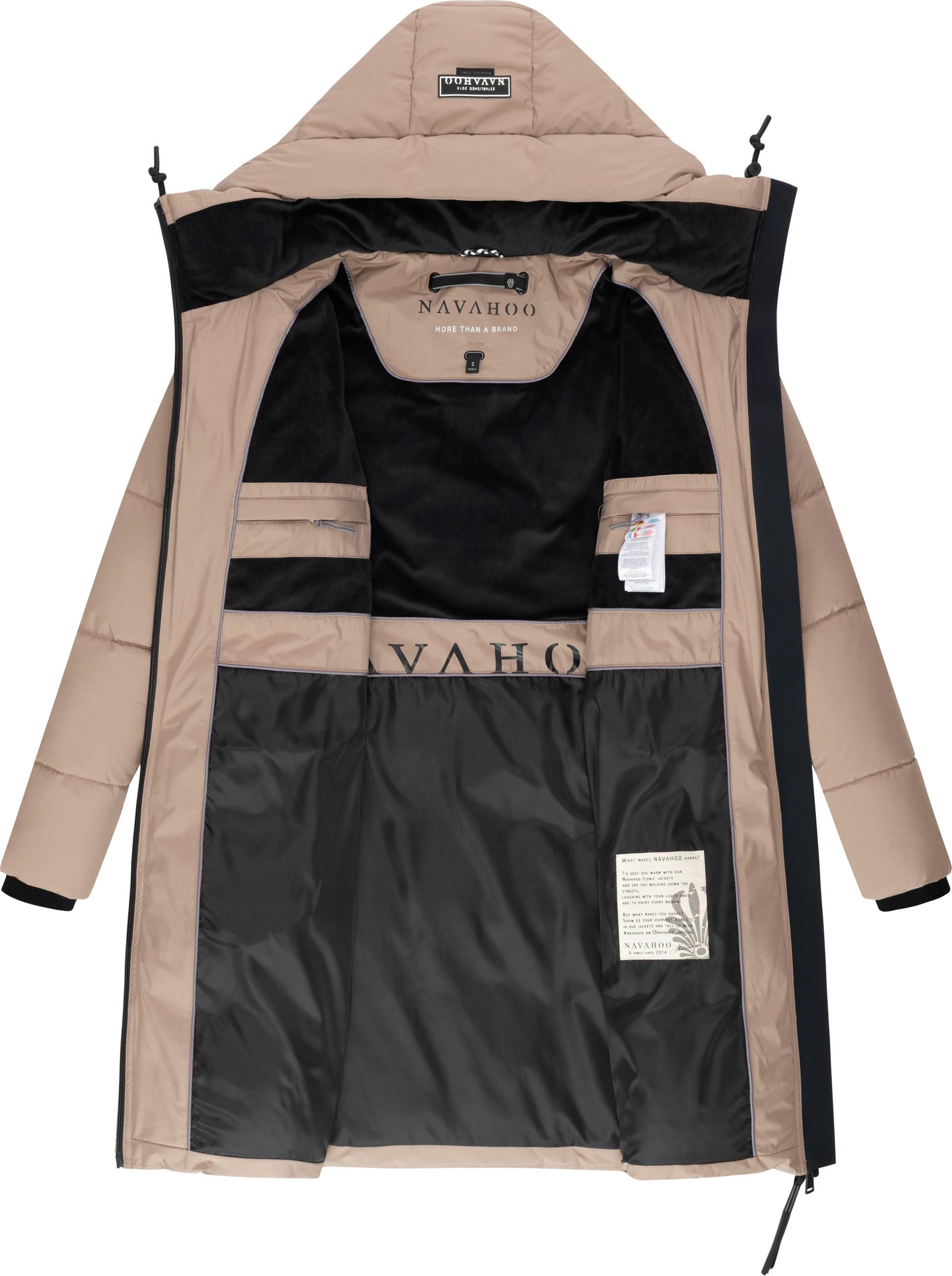 Navahoo Steppmantel Kältekuschel XIV Warmer Damen Wintermantel mit Fleece-gefüttertem Kragen – Bild 5 von 5