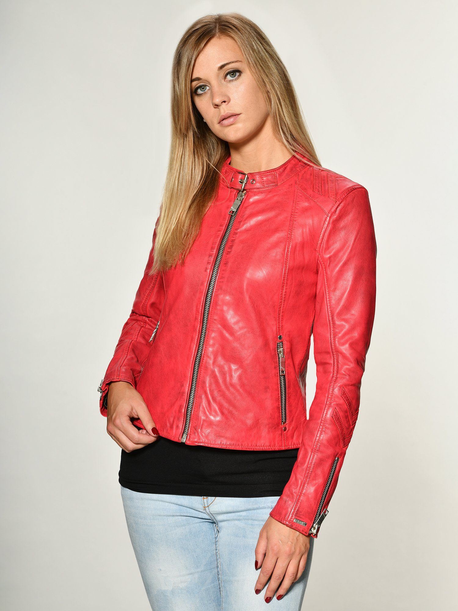 Maze red Lindsay Lederjacke