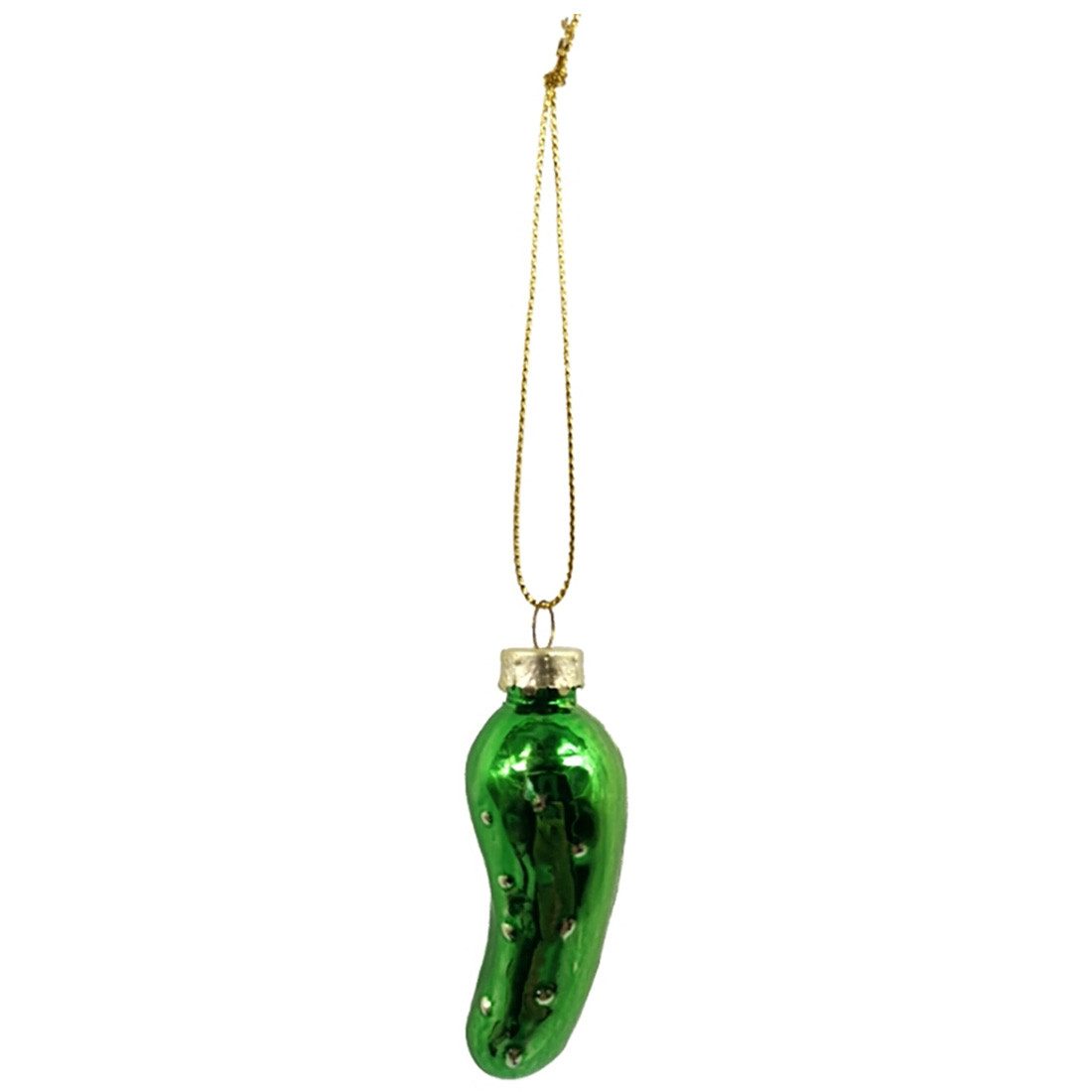 Mel-O-Design Christbaumschmuck Weihnachtsgurke aus Glas, Grün, Baumschmuck, kleines lustiges Geschenk