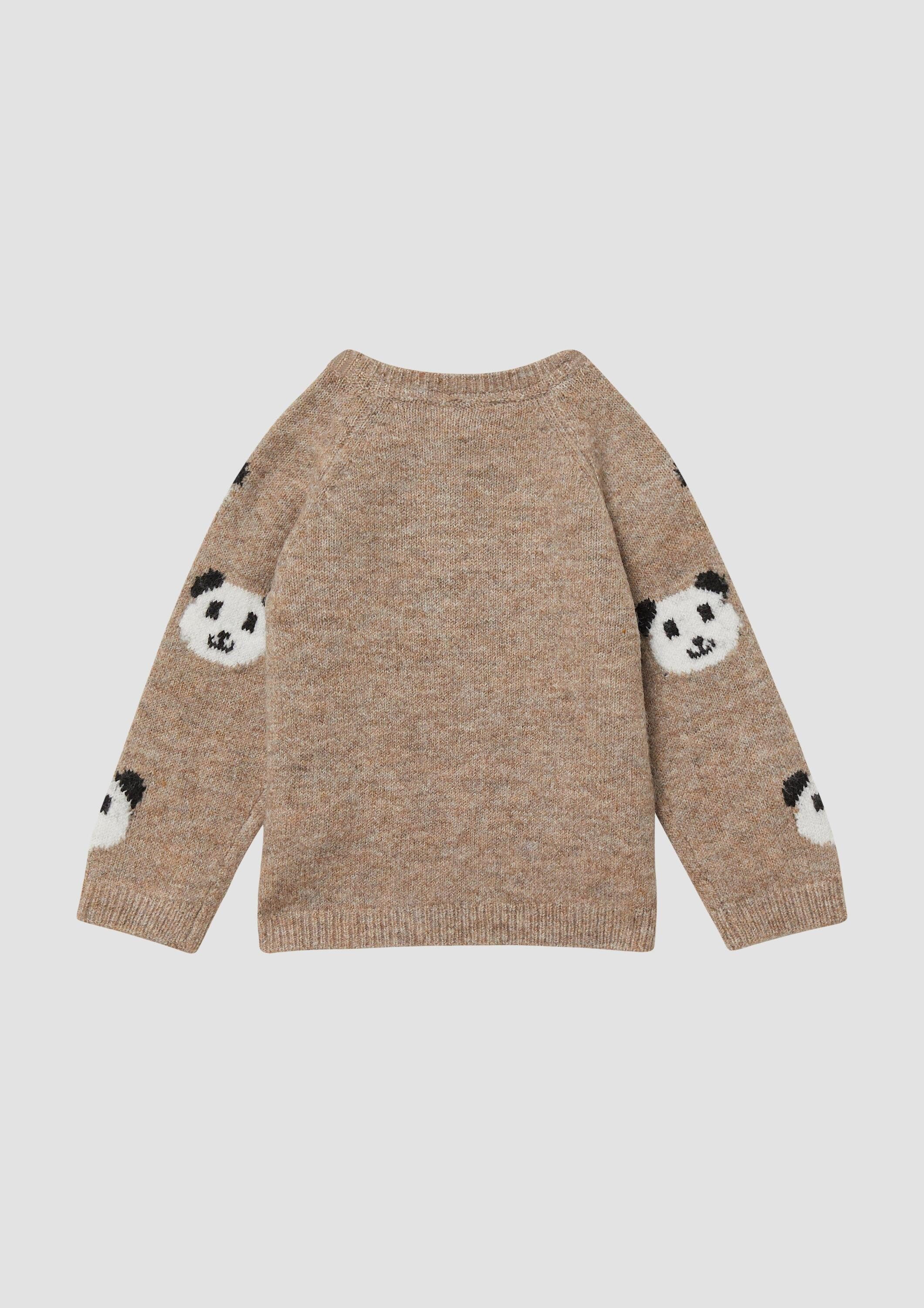 s.Oliver Longpullover Strickpullover Unisex Strickpullover mit Bärchen-Motiven