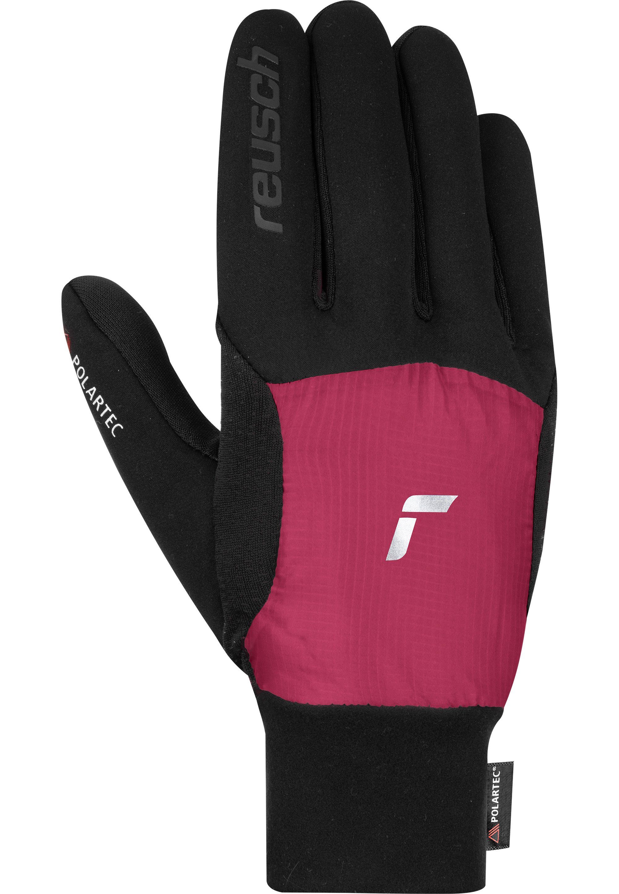 Reusch Skihandschuhe Garhwal Hybrid mit schwarz-pink Touchscreen-Funktion praktischer