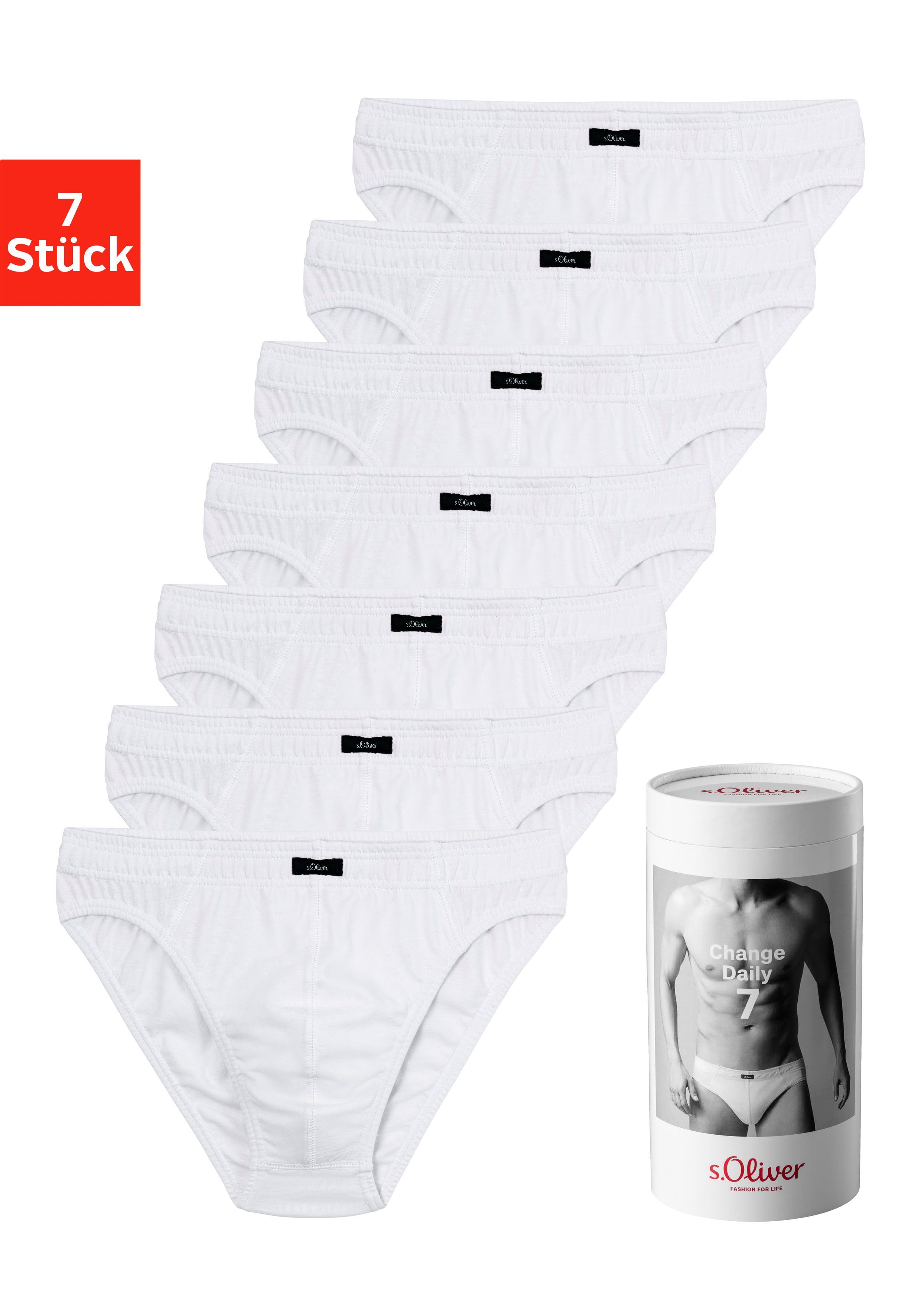 s.Oliver Slip Herren Unterhose (Packung, 7-St) Wochenration in einer Dose