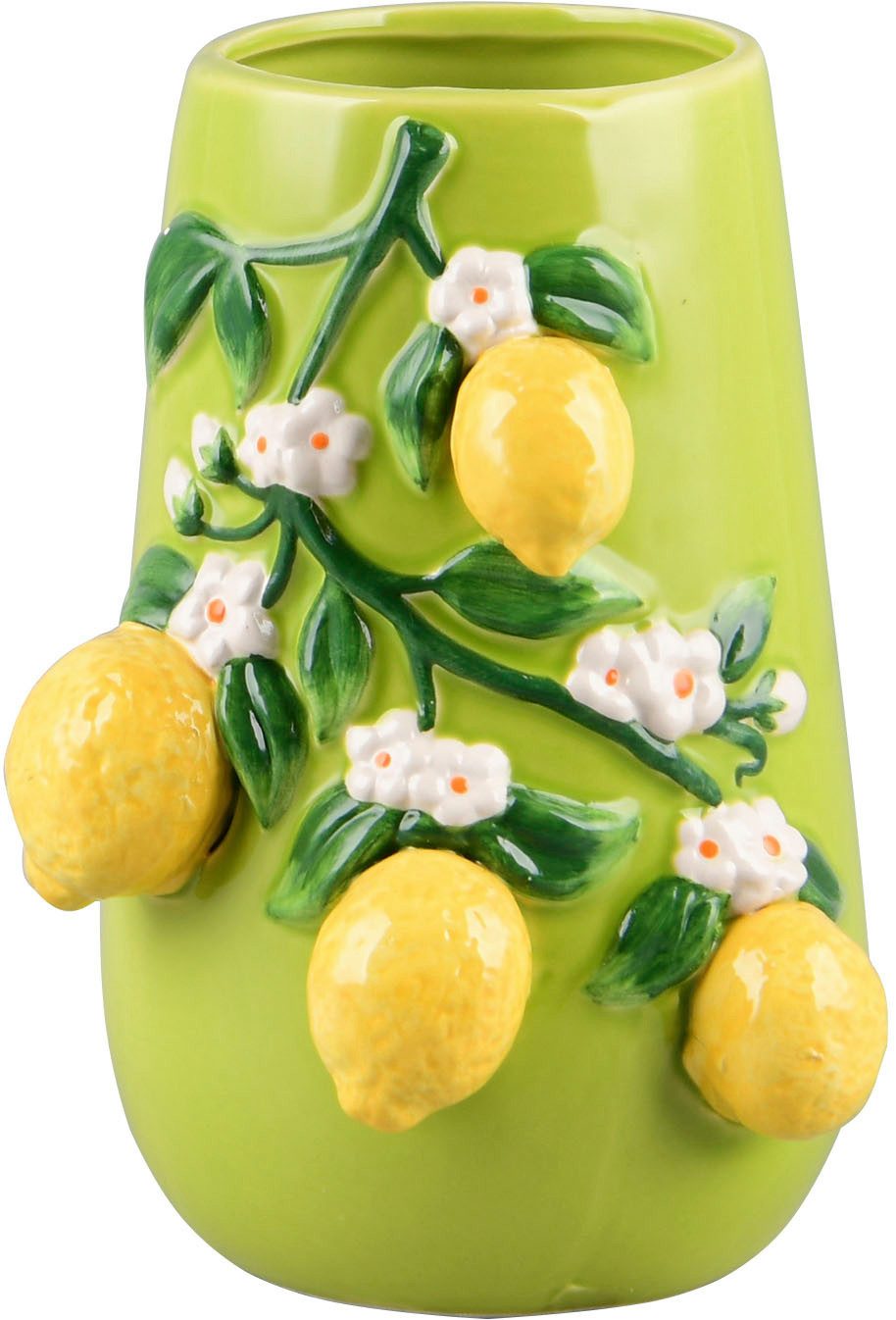 MIRRORS AND MORE Dekovase CITRI (1 St), Bunte Dekovase mit Zitronen