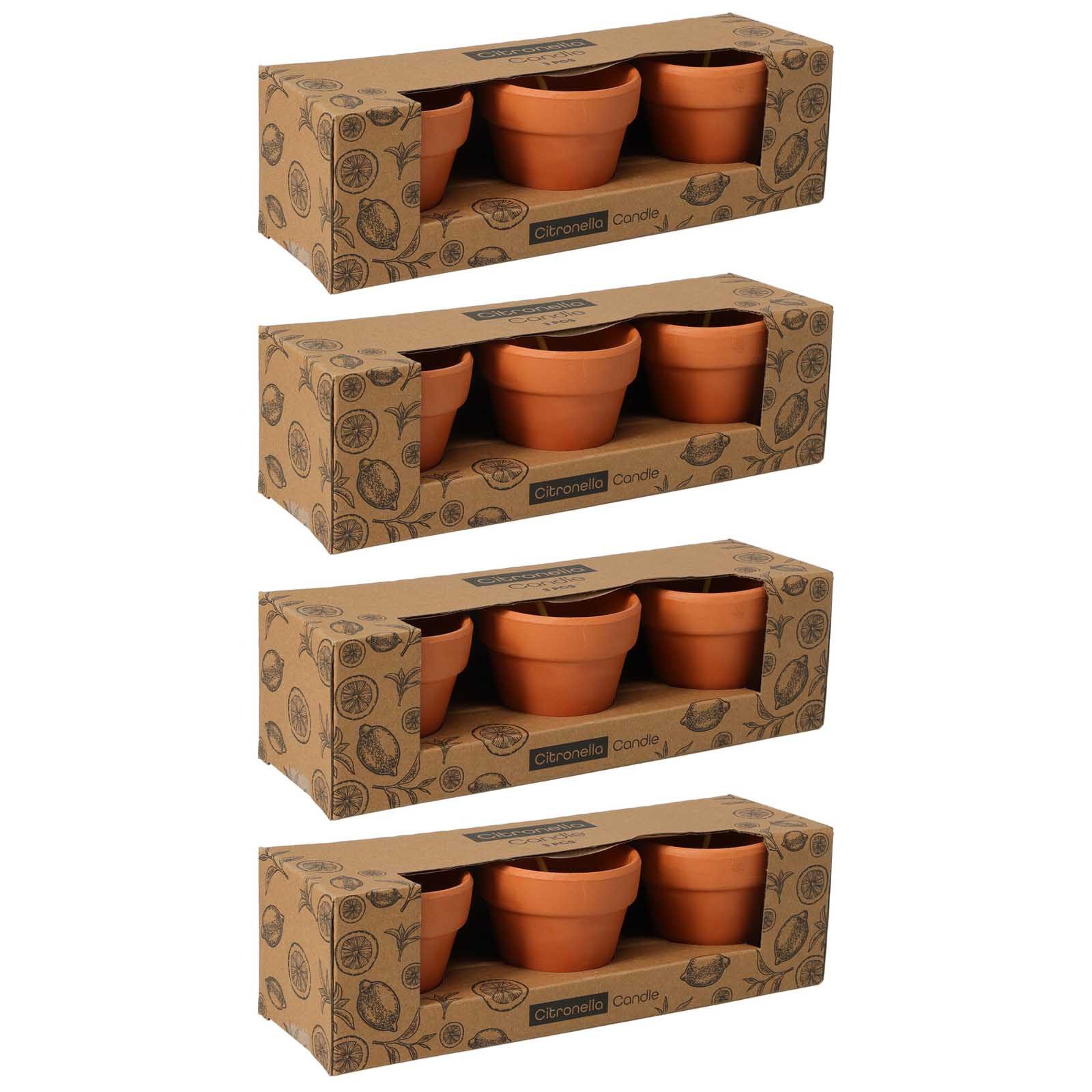 HAC24 Duftkerze Citronella Kerze im Terrakotta Topf 7x7 cm Mückenschutz Insektenschutz (Set, 12-tlg), Brenndauer je 6 Stunden
