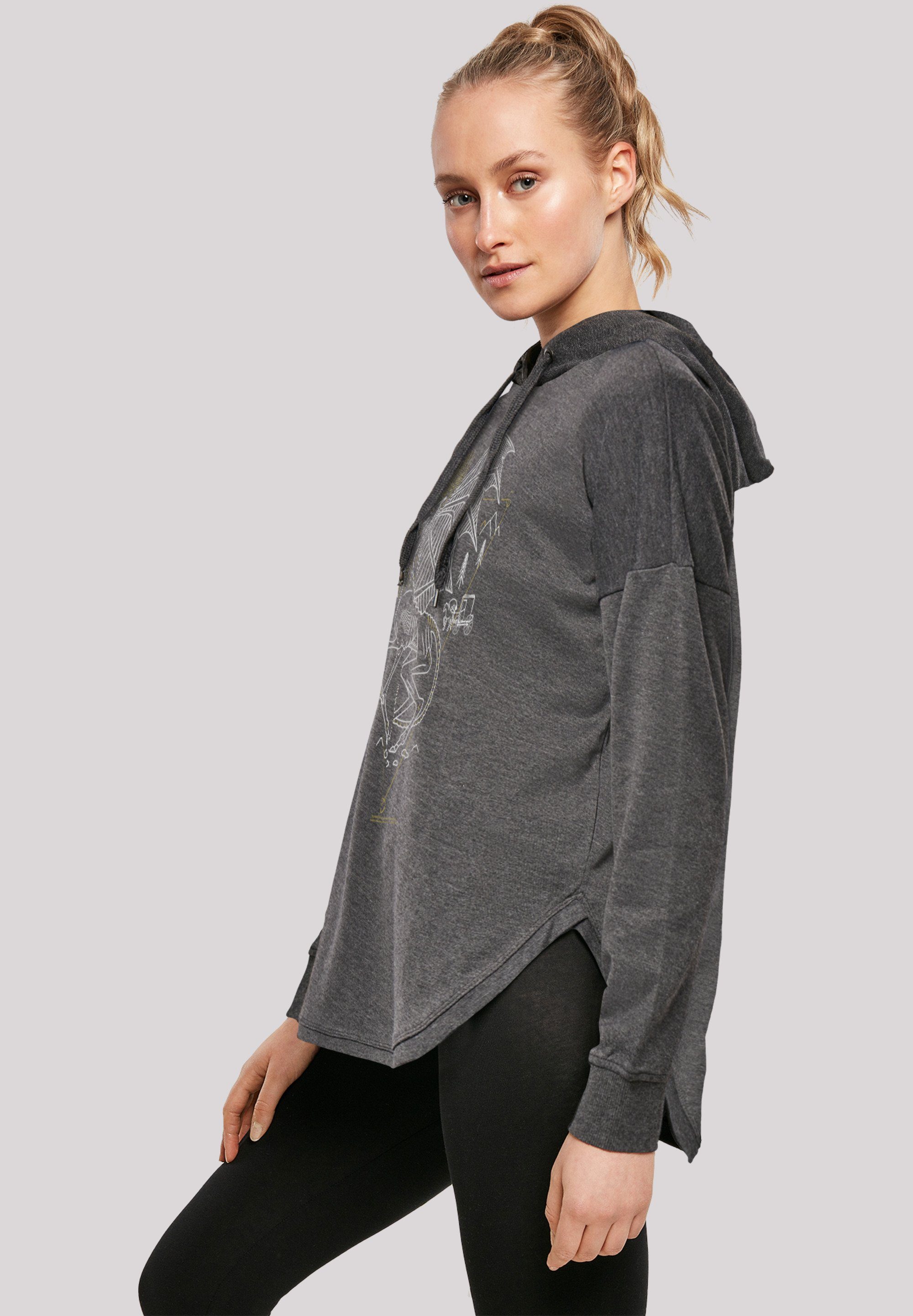 Harry F4NT4STIC Hoody with Thestral Potter (1-tlg) Line Oversized Kapuzenpullover Ladies charcoal Damen Art