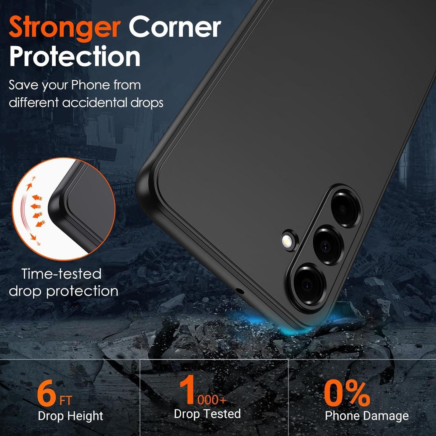 CoolGadget Handyhülle Handy Schutzhülle für Samsung Galaxy A27 5G matt schwarz, Silikon TPU Hülle Schutz Tasche Cover schlicht Slim Case – Bild 4 von 5