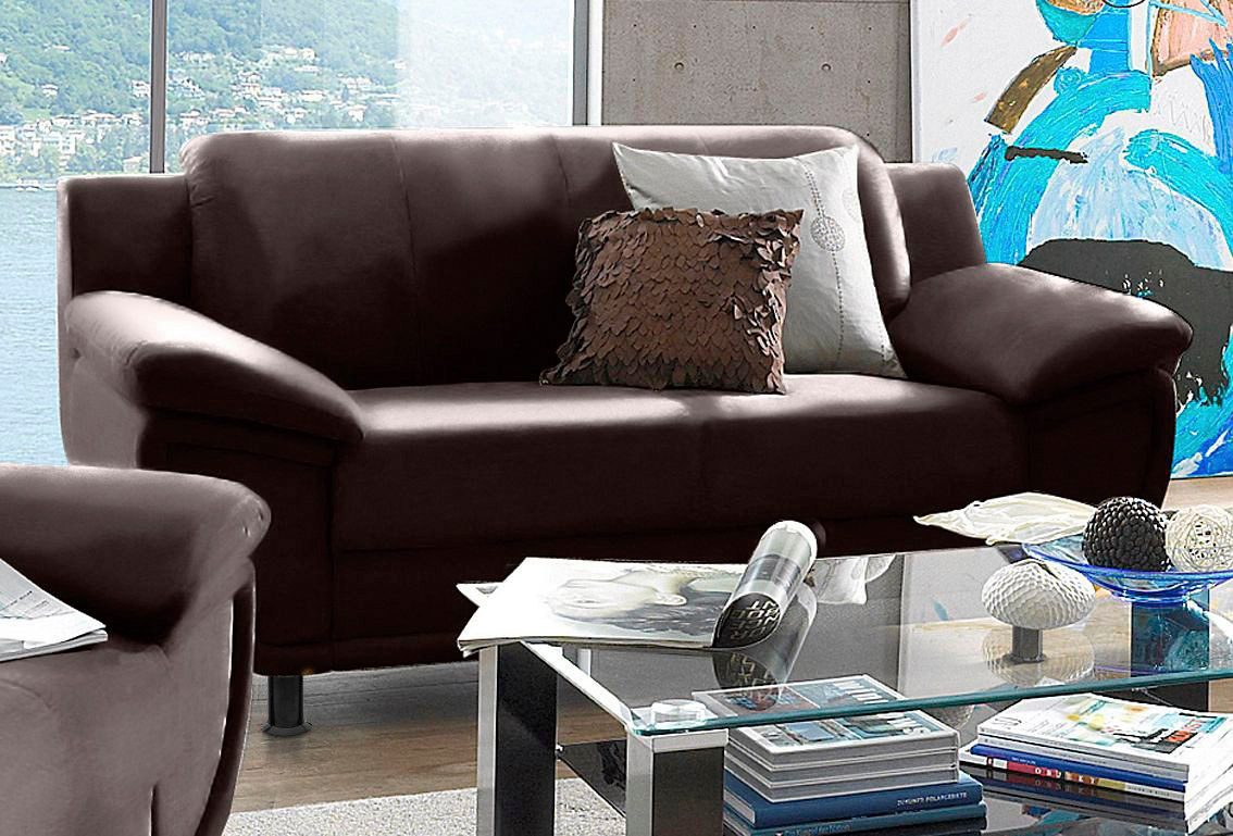 TRENDMANUFAKTUR 2-Sitzer Rondo, Breite 178 cm, breite Armlehnen, Füße schwarz, Couch wahlweise mit Federkern und in verschiedenen Bezügen bestellbar