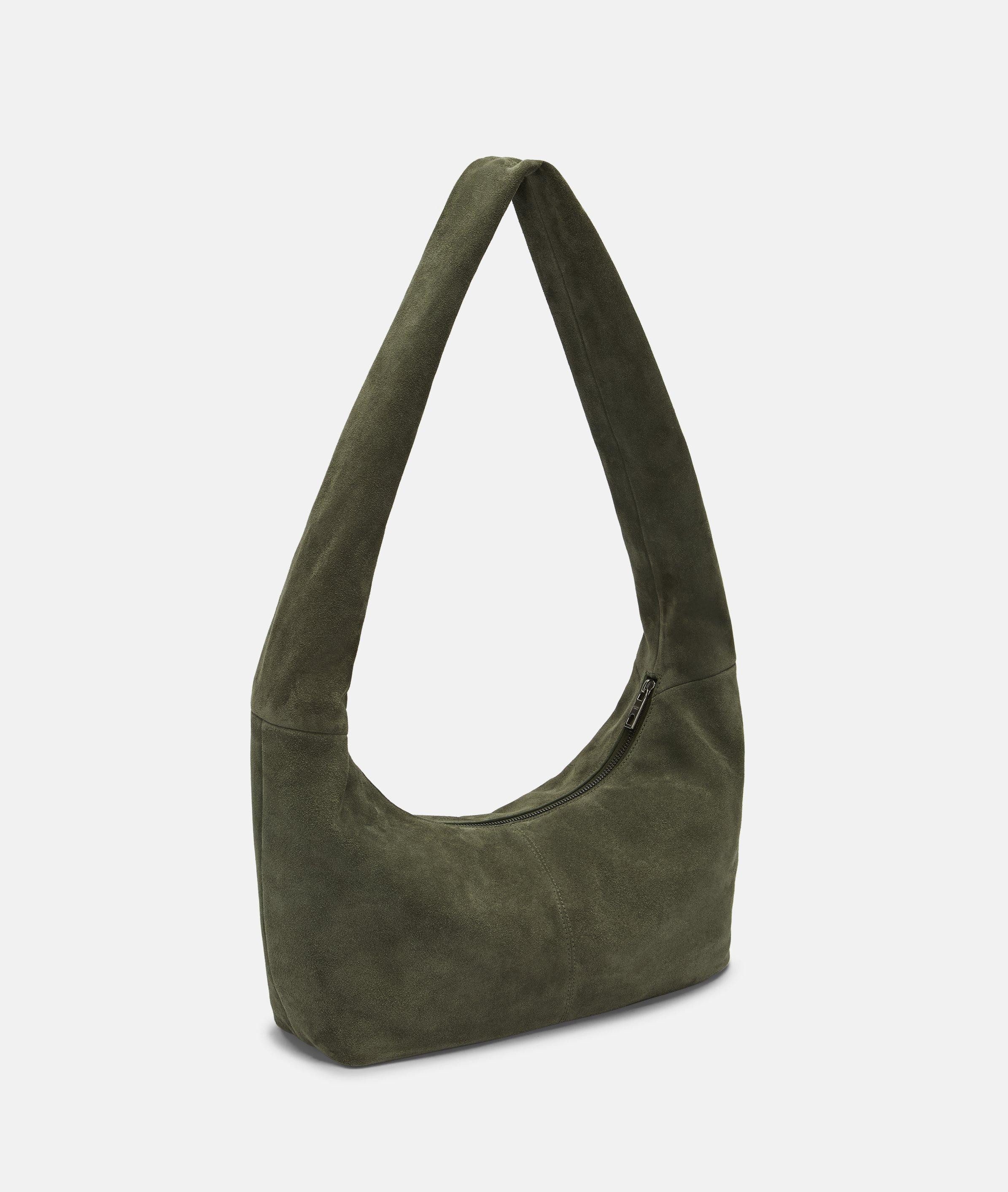 Liebeskind Berlin Schultertasche Hobo, Geräumige Tasche aus weichem Veloursleder