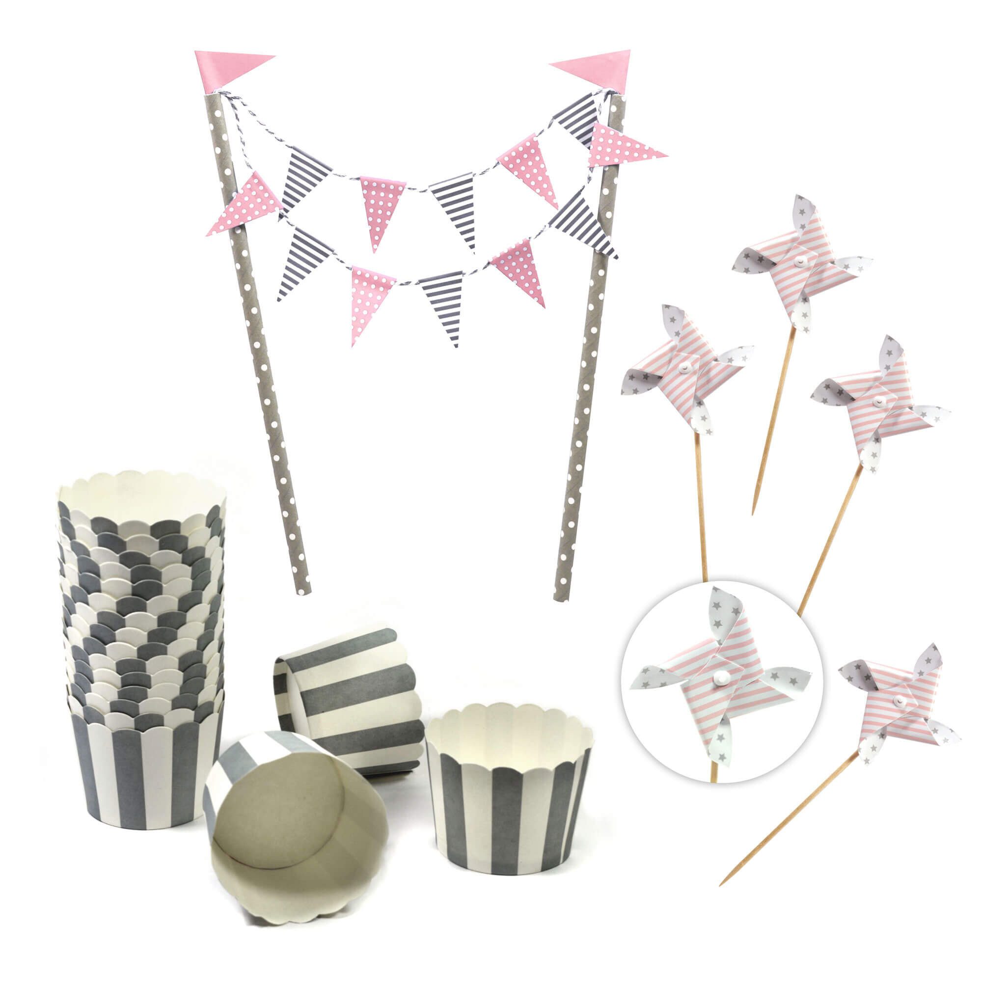 Frau WUNDERVoll Muffinform Muffin Backset ROSA GRAU