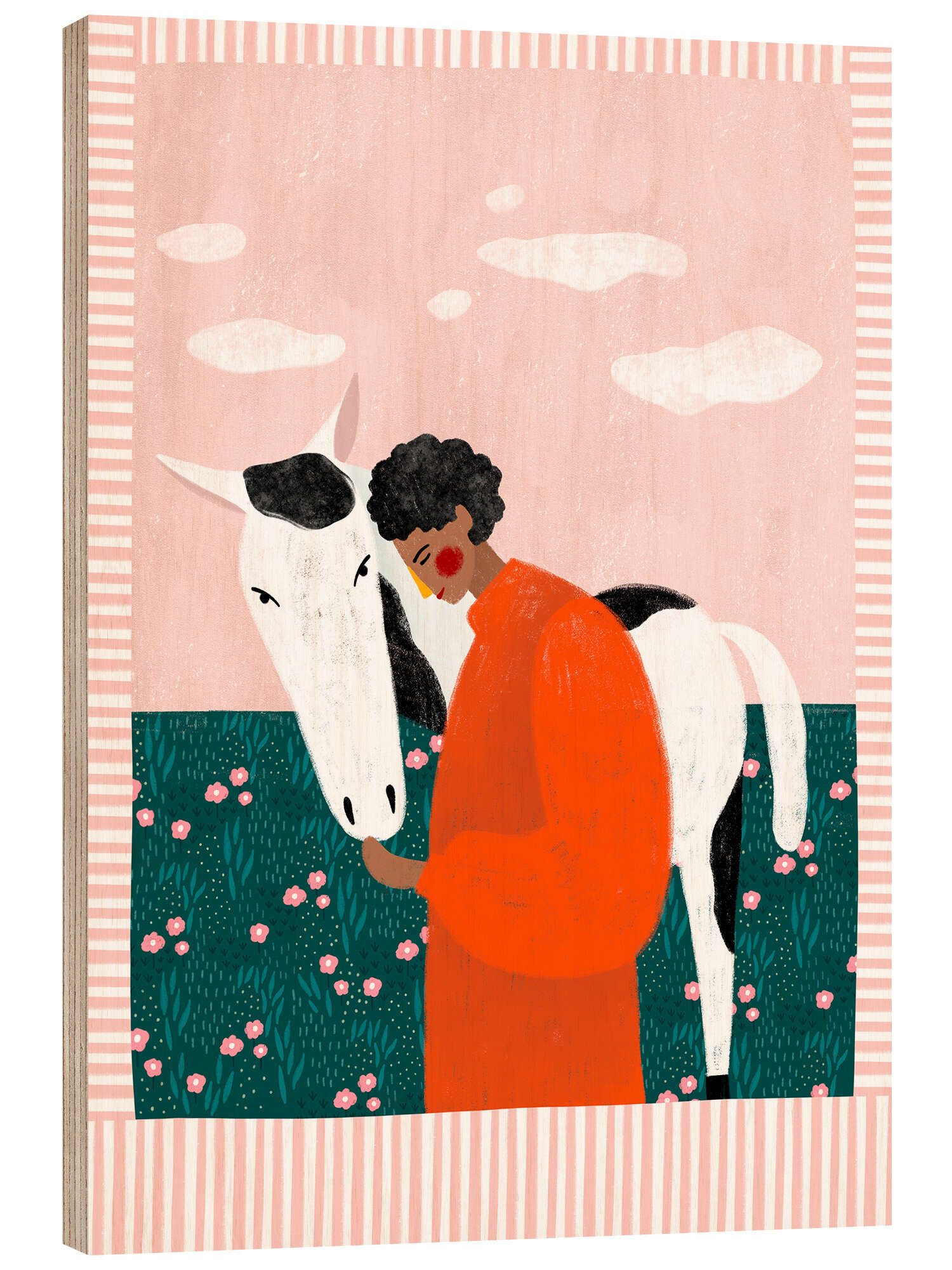 Posterlounge Wandbild Lebhaftes Mädchen und Pferd, Bea Müller, erhältlich als Poster, Leinwandbild, Wandsticker oder Acrylglasbild