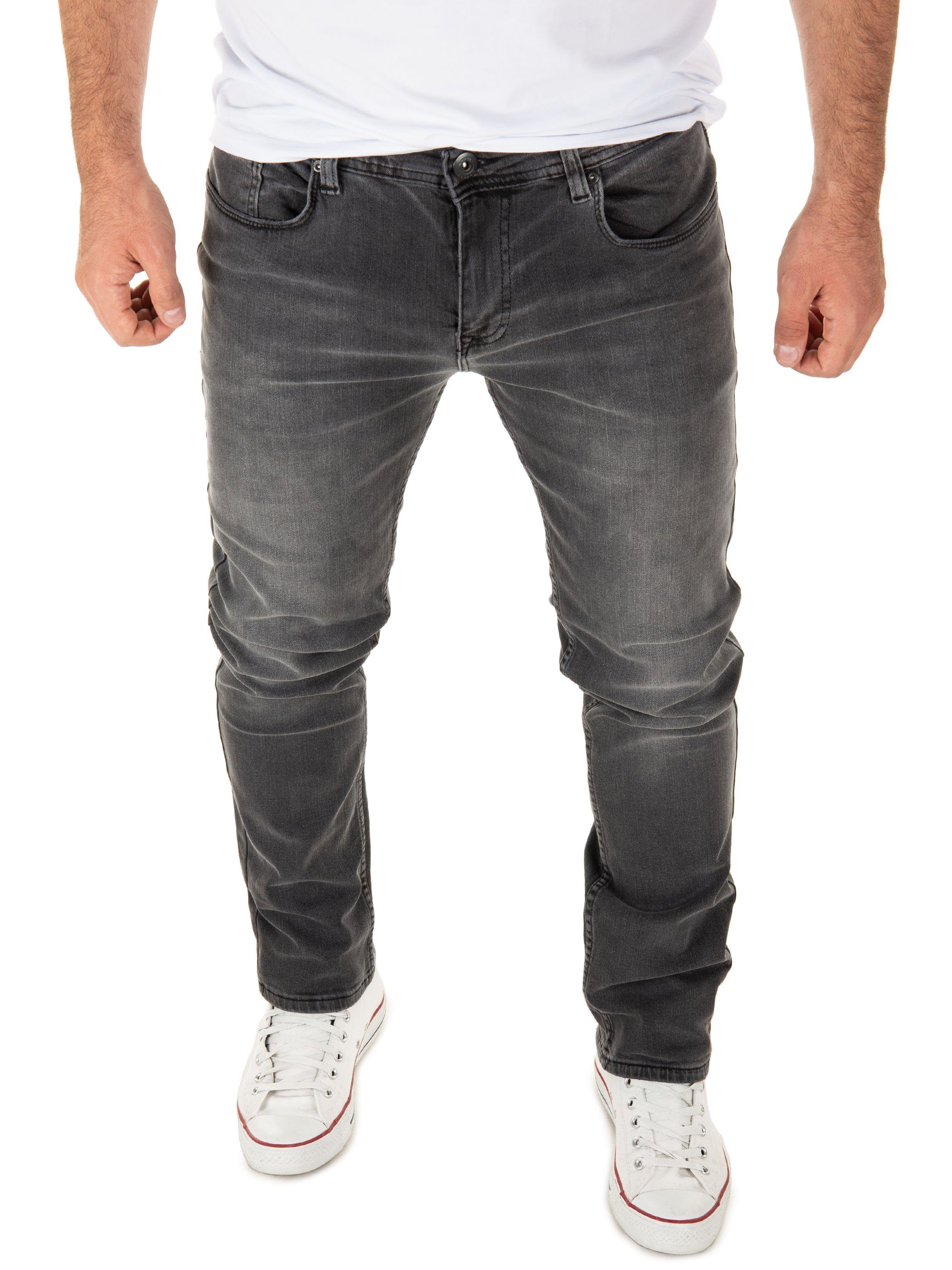 WOTEGA Slim-fit-Jeans Stretch Jeanshose Justin Herren Jeans mit Stretchanteil Grau (Magnet 193901)