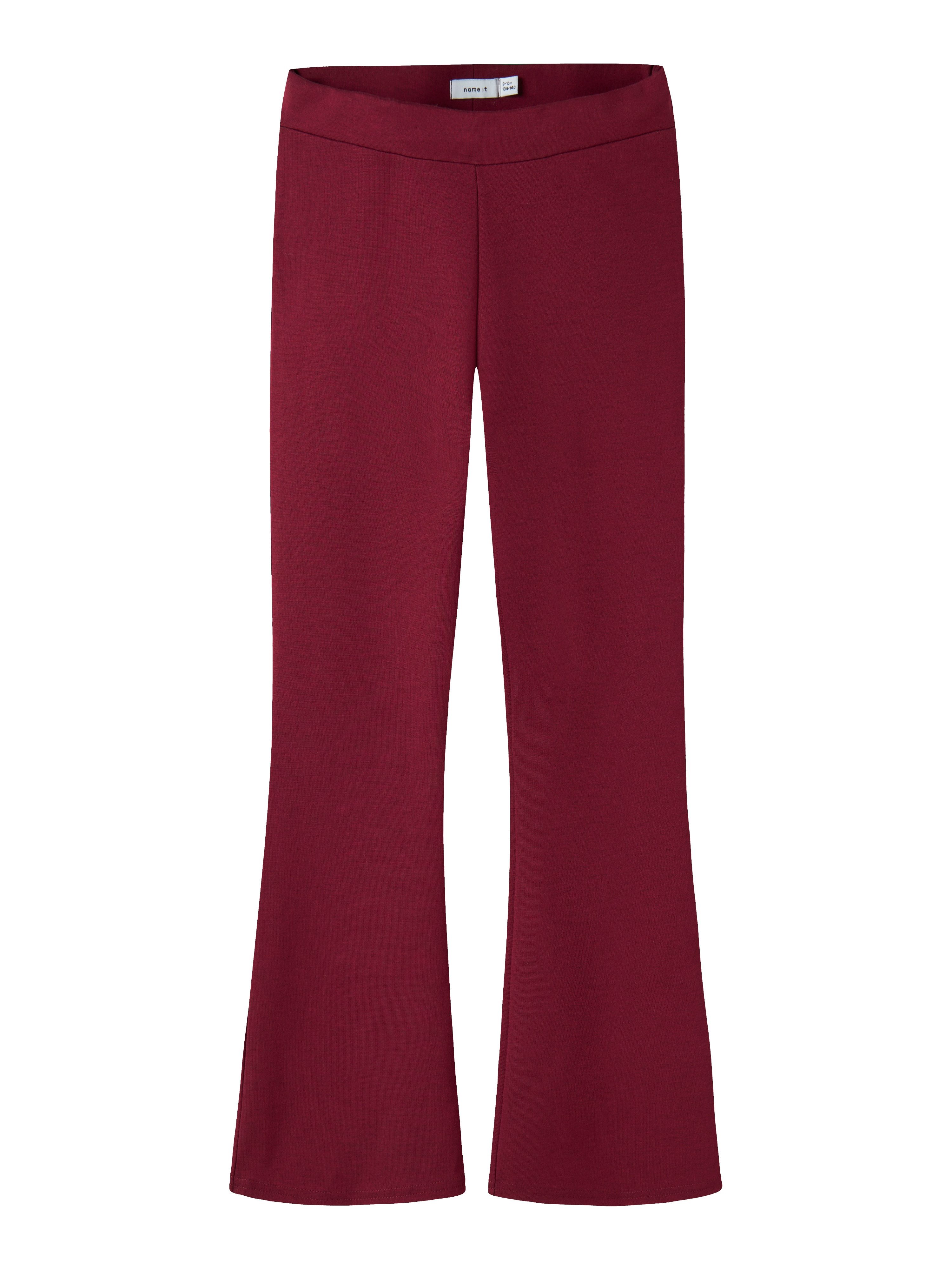 Name It Jerseyhose NKFFRIKKALI für Mädchen mit ausgestelltem Bein und Viskose unifarben, casual, ausgestellt, Viskosemix, ohne Kragen