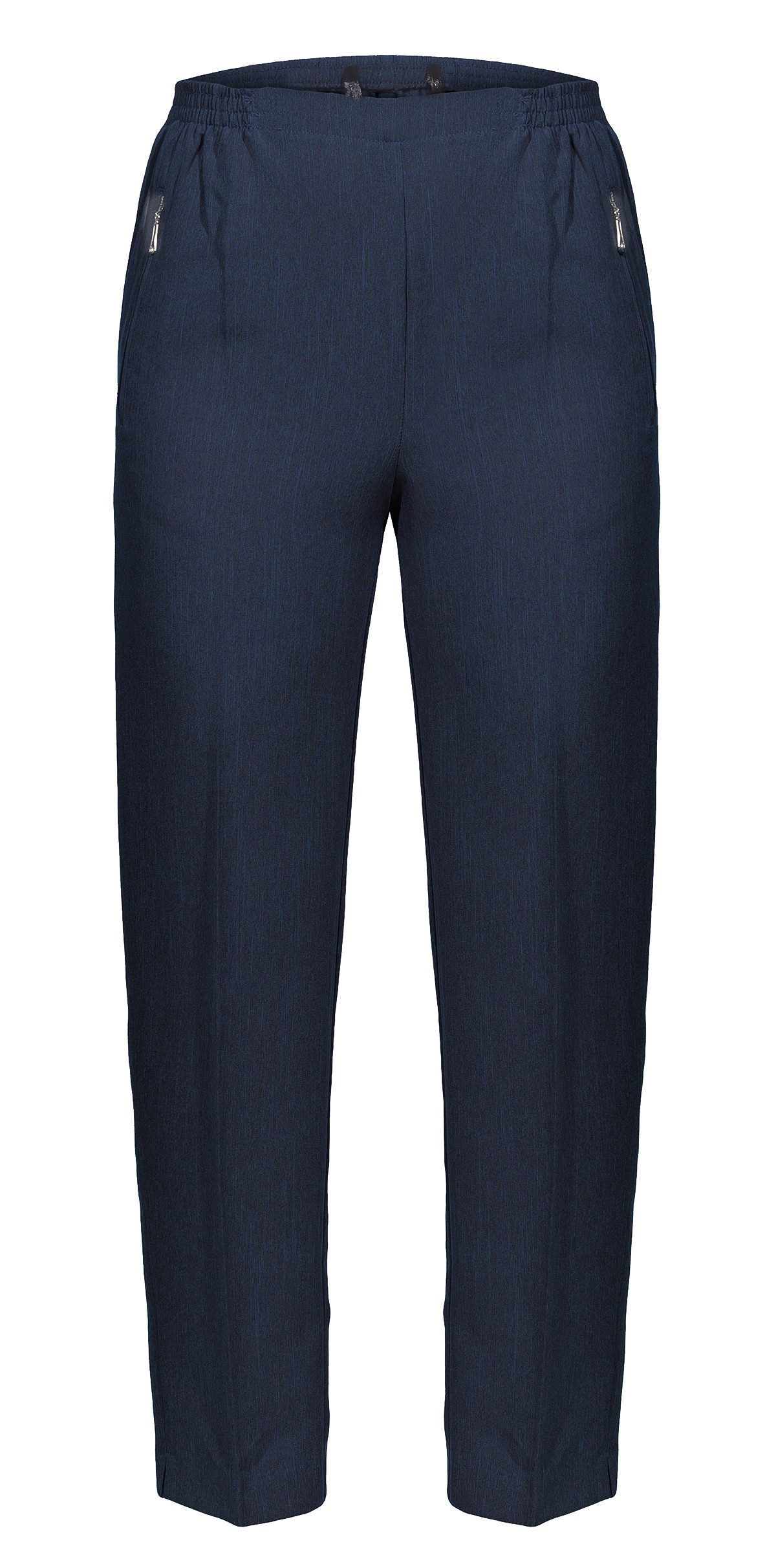 Aurela Damenmode Schlupfhose Stoffhose Damen Anzug- oder Business Hose Kurzgröße Teil-Gummizug, Bügelfalte, Reißverschlusstaschen