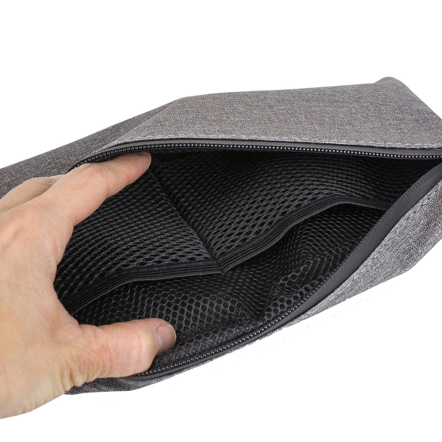 HMF Leckerlibeutel Geruchsdichte Tasche, Leckerlibeutel für Hunde, Größe M, Polyester, Grau